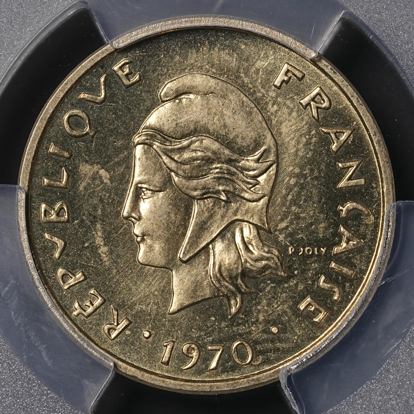 修遠堂世界钱币第四十六期 全场包邮 PCGS SP65 1970年新赫布里底群岛2法郎样币 ESSAI