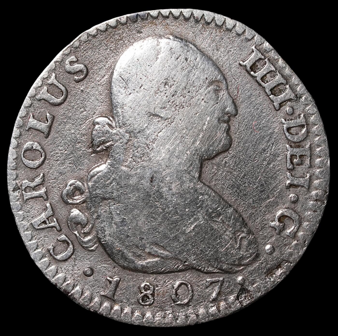 修遠堂世界钱币第四十六期 全场包邮 1807年西班牙1 REAL银币 2.83g
