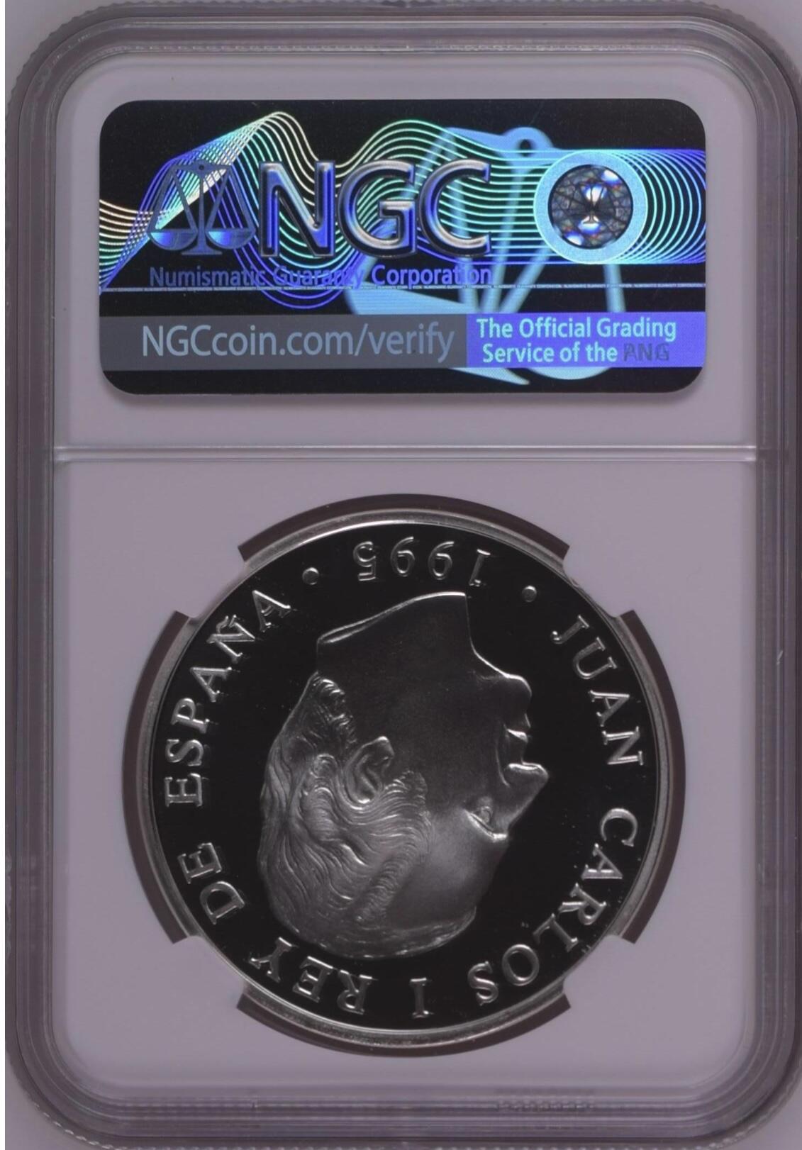 S&S Numismatic世界钱币-拍卖 第114期  西班牙1995年 联合国成立50周年 2000比塞塔精制纪念银币 NGC PF69UC 冠军分