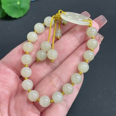 颜紫熹品牌和田玉福利专场第1期 - 颜紫熹品牌绳艺定制款和田玉黄玉（黄口）佳偶天成手串