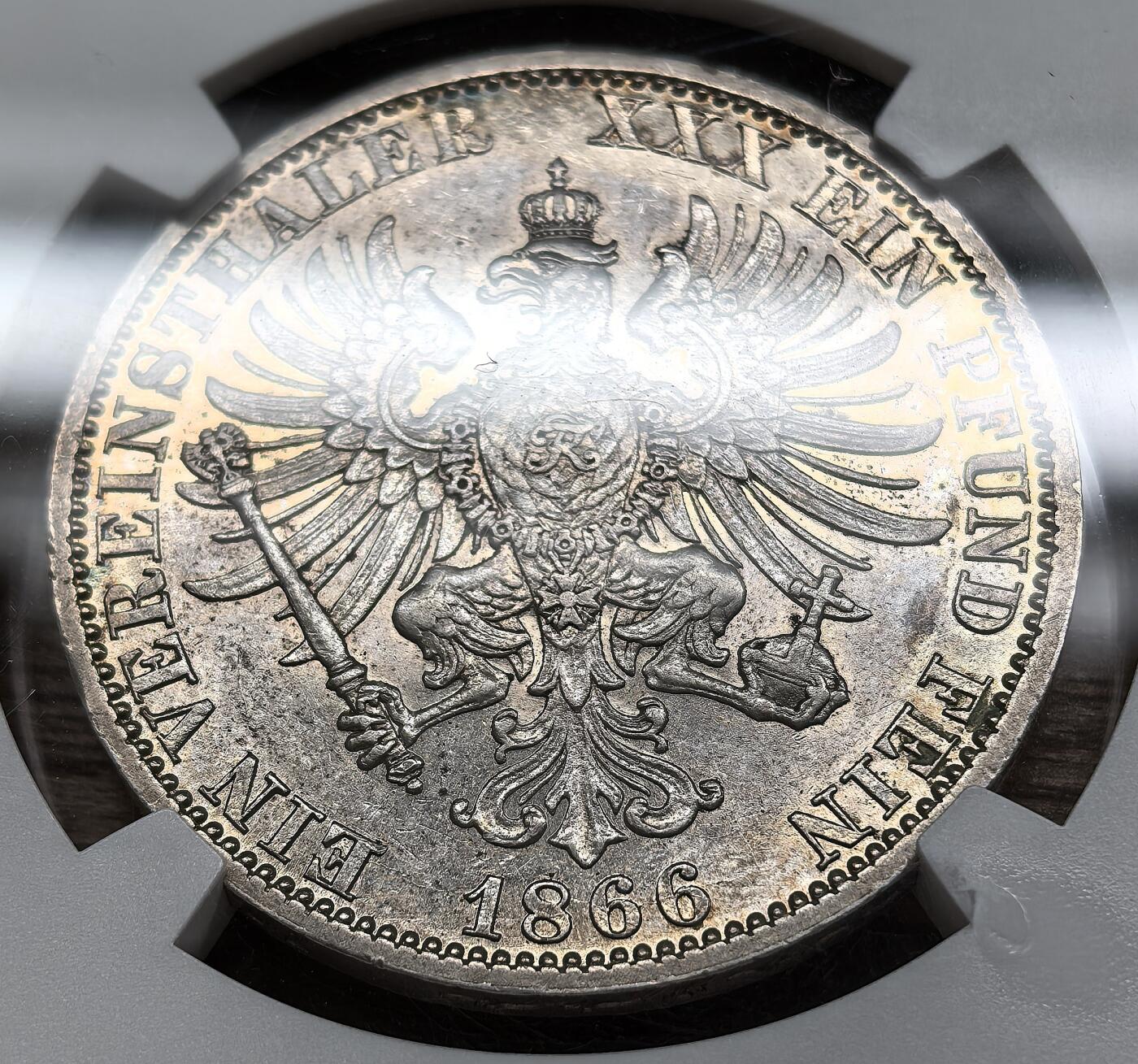 凡希社世界钱币微拍第二百八十八期迷你精品拍 1866德国普奥战争胜利泰勒NGC-AU55