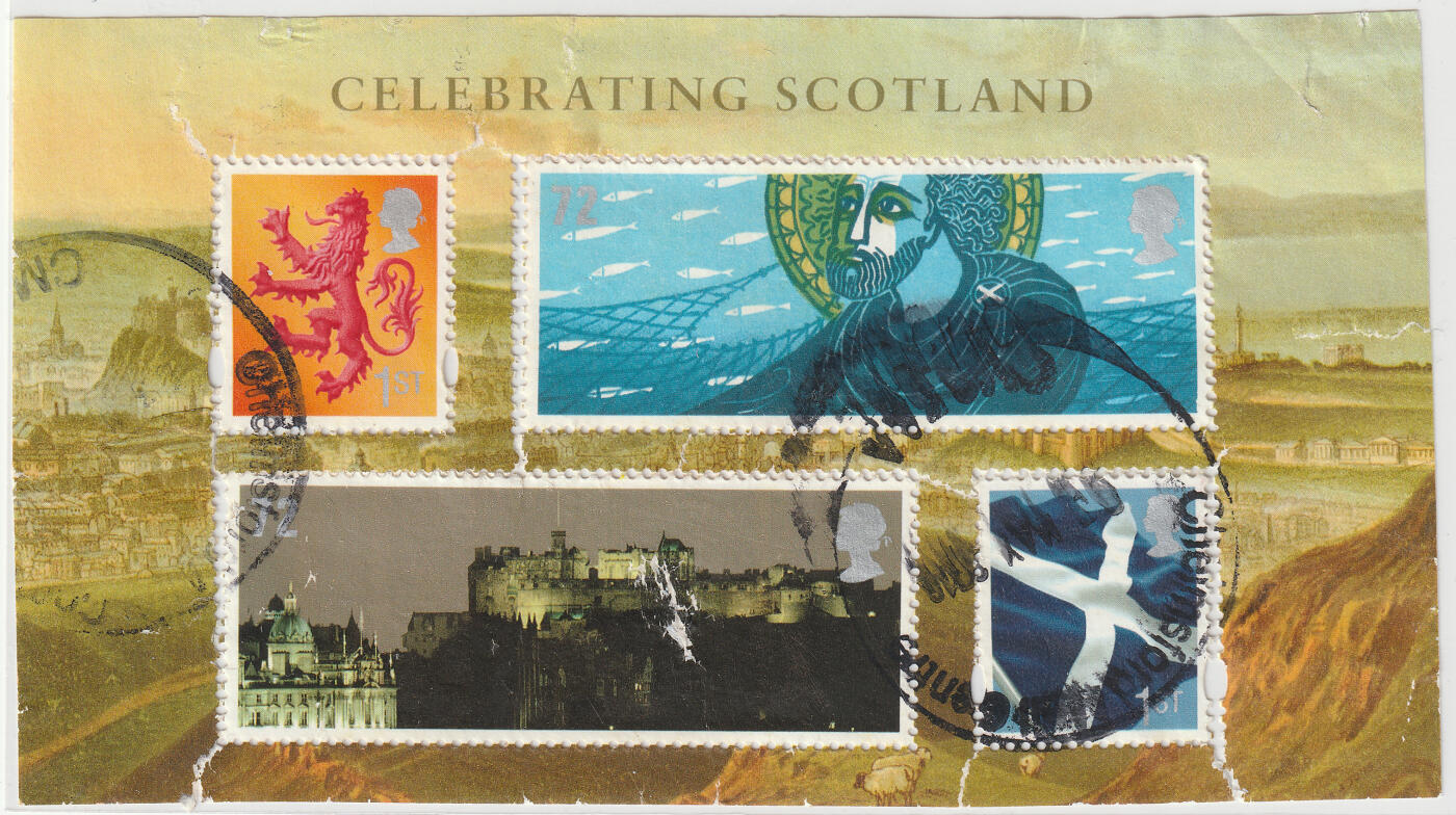洪涛臻品批发群 精选邮票限时拍卖第七百八十八期  英国小全张-CELEBRATING SCOTLAND小全张含4枚  高值信销
