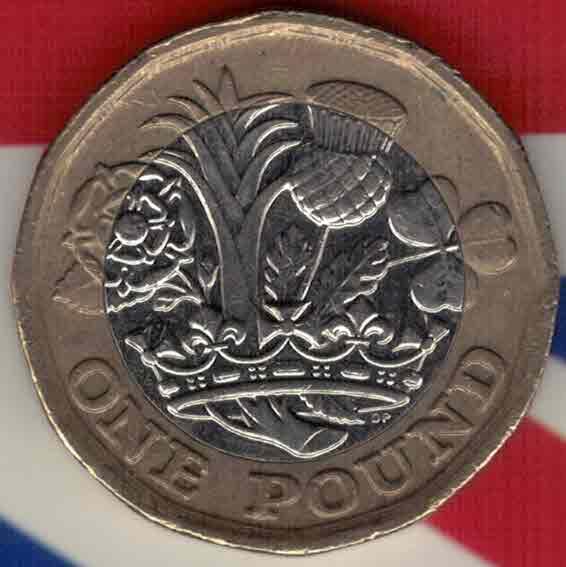 英国2017年1镑 纪念币 双金属 实物图