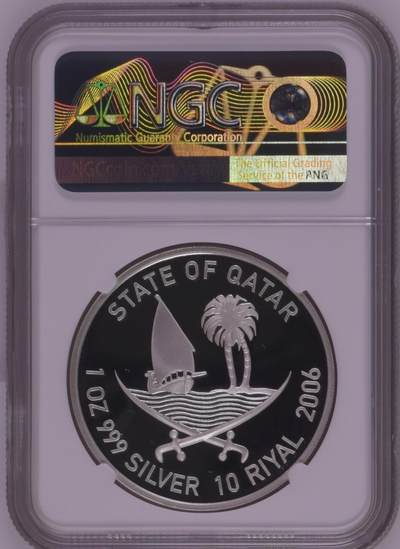 S&S Numismatic世界钱币-拍卖 第126期  卡塔尔2006年 多哈亚运会项目-田径 10里亚尔精制纪念银币 NGC PF70UC冠军分