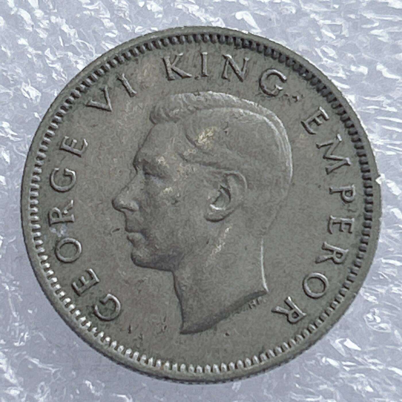 海外回流1元起拍小铺 各国钱币散币场 第18期 新西兰1947年6便士 乔治六世