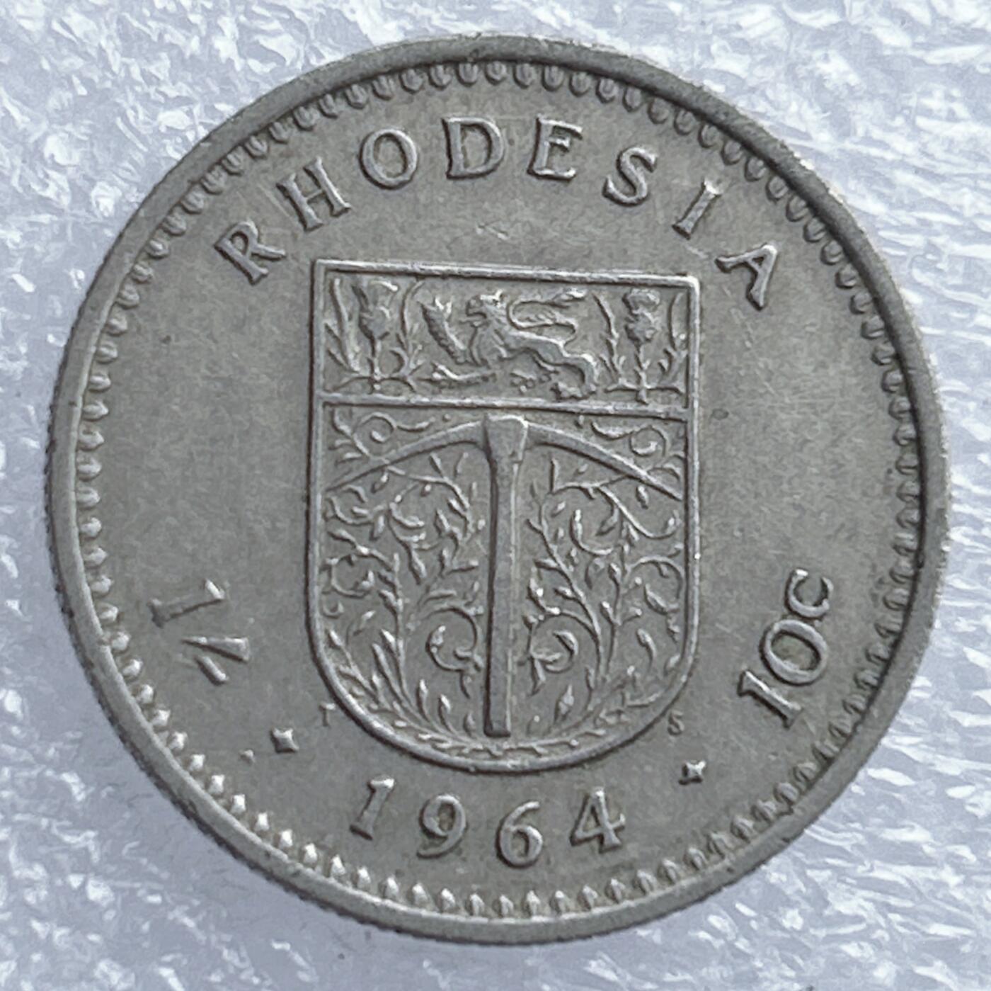 海外回流1元起拍小铺 各国钱币散币场 第18期 英属罗得西亚1964年10分