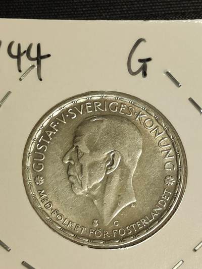 2024年第十六场外国好品散币(免佣金) - 好品瑞典🇸🇪1944年1克朗银币(G版)