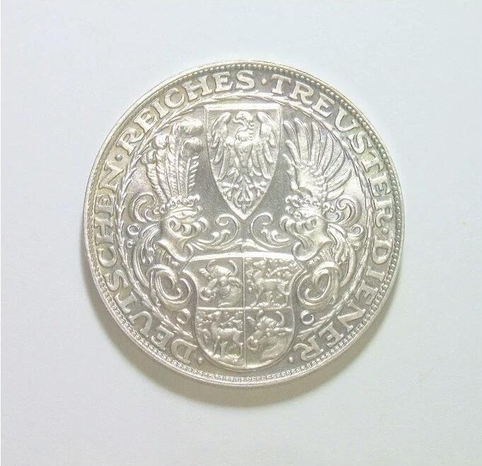 可评级 德国魏玛1927年 兴登堡80大寿5马克大银币 难得精制原光