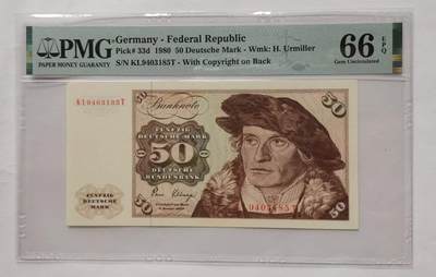 德国1980年50马克纸币全新品OMG66EPQ - 德国1980年50马克纸币全新品OMG66EPQ