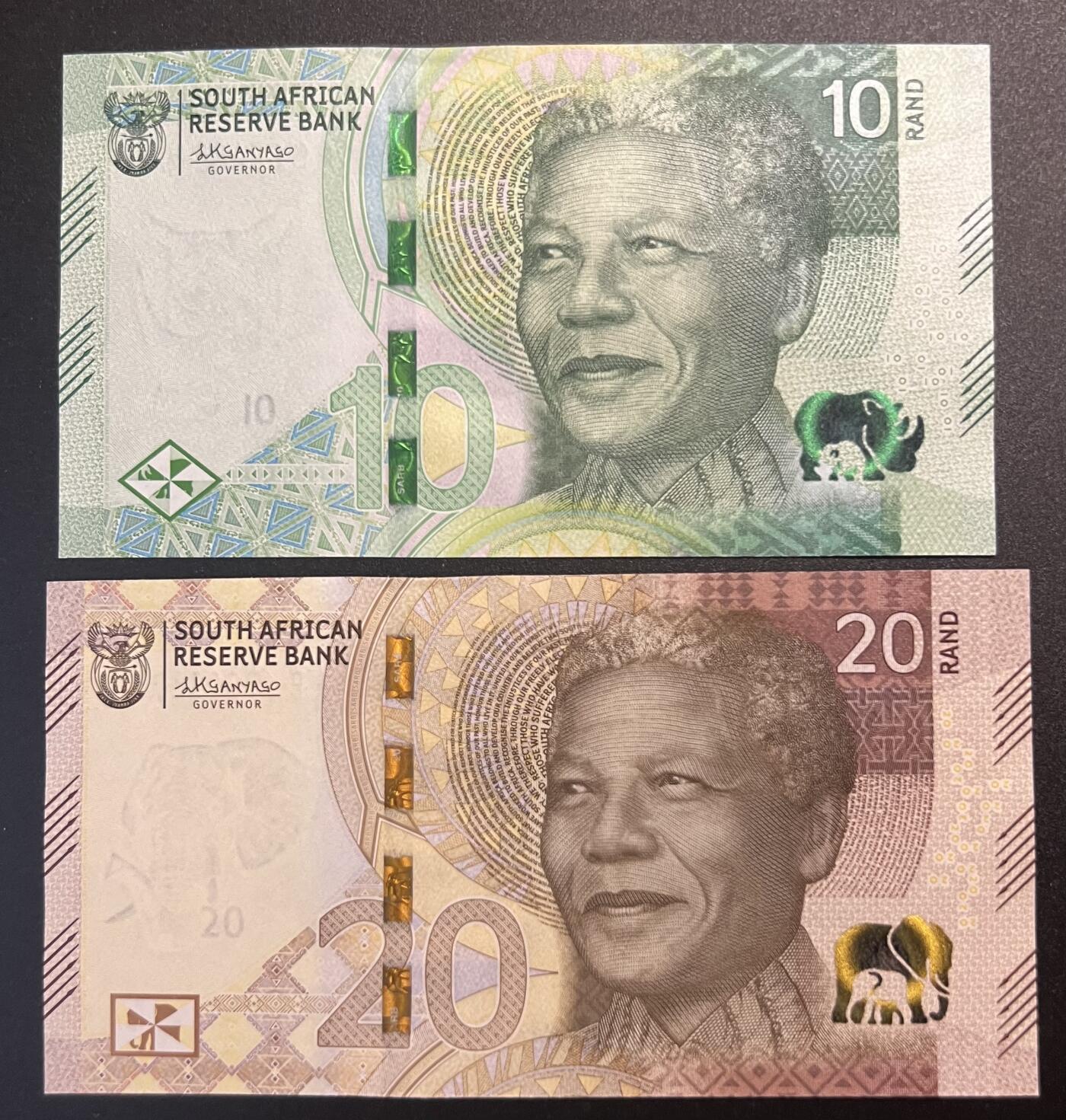 珑诚汇·乐淘淘 世界纸币拍卖 第32期 低佣场 南非2023年纸币两张 10&20兰特 全新UNC