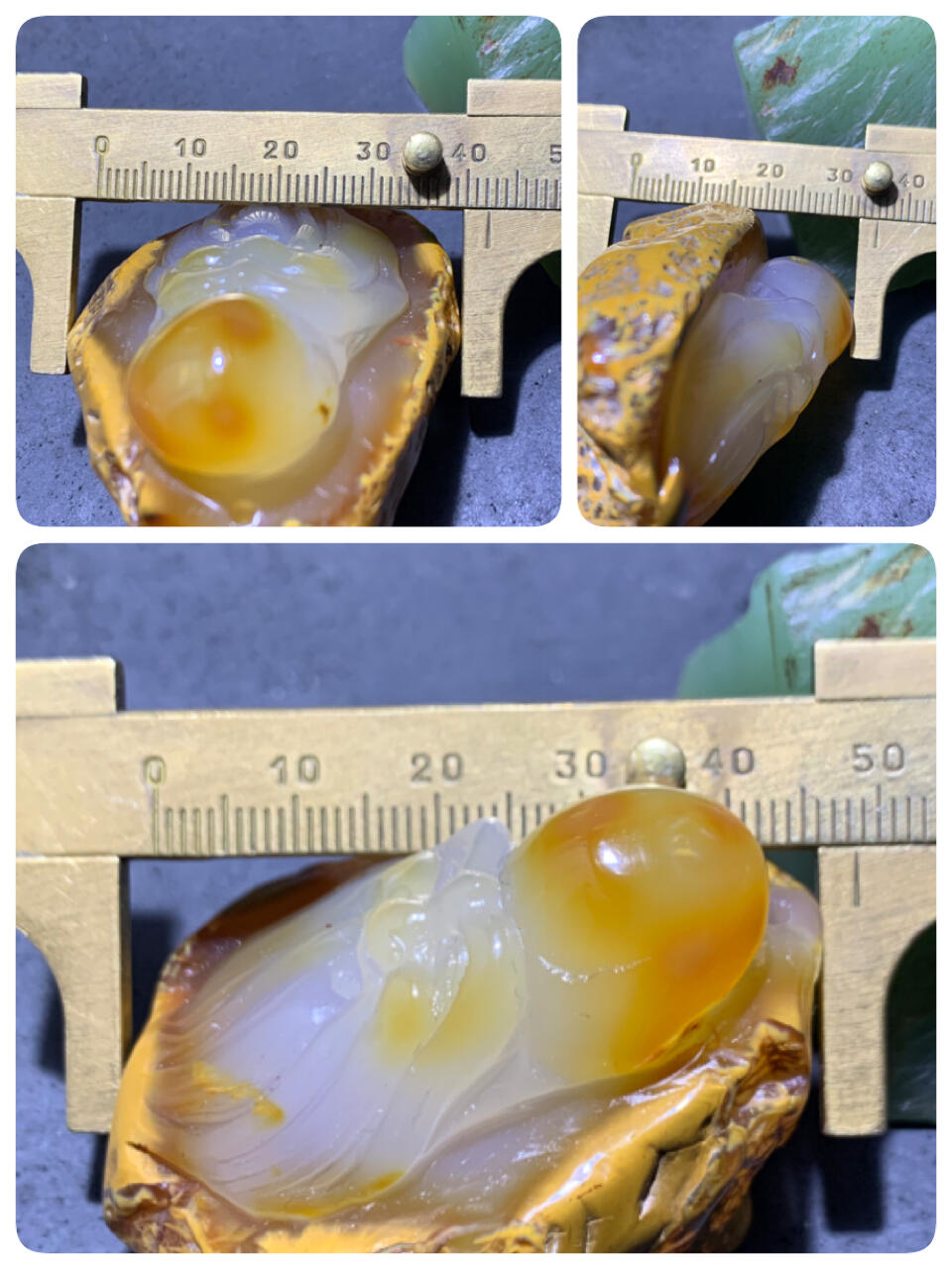 精美天然原皮马达加斯加玛瑙俏色巧雕鸿运当头寿星吊坠(把件)一个
