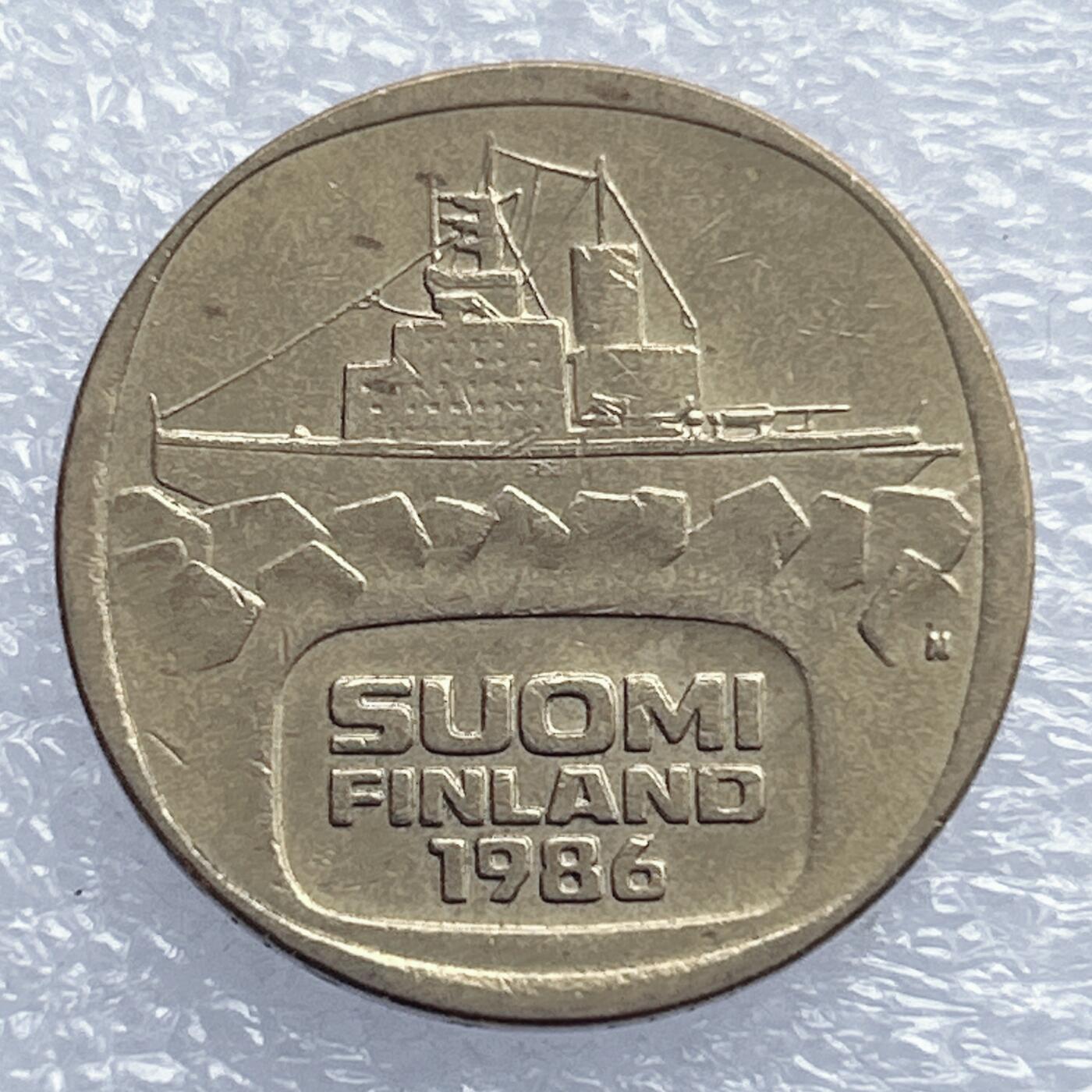 海外回流1元起拍小铺 各国钱币散币场 第18期 芬兰1986年5马克铝青铜币