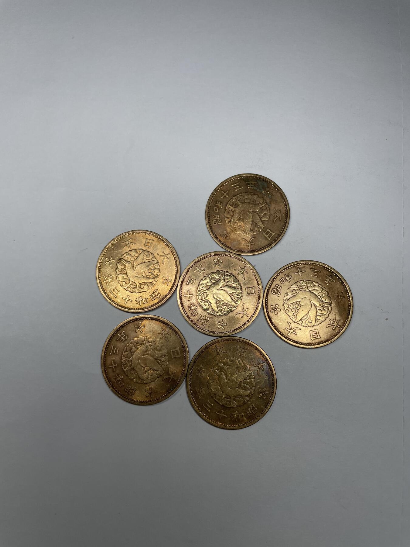 每日一拍，2024年集古藏今外币拍卖第十七期-第8场—（总第168拍），可以寄存60天，满160元包邮。 日本飞鸟一钱6枚