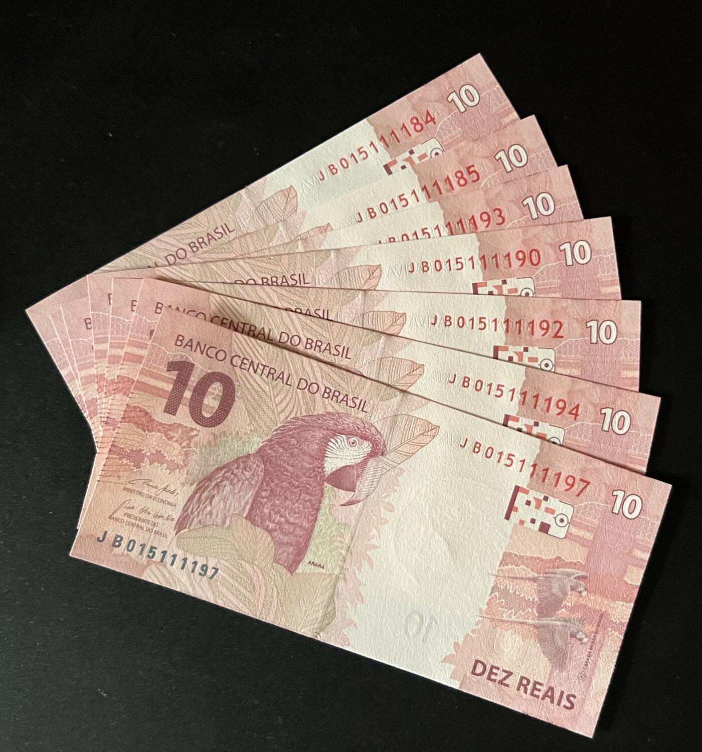 珑诚汇·乐淘淘 世界纸币拍卖 第32期 低佣场 巴西2010年纸币七张 10雷亚尔 全新UNC