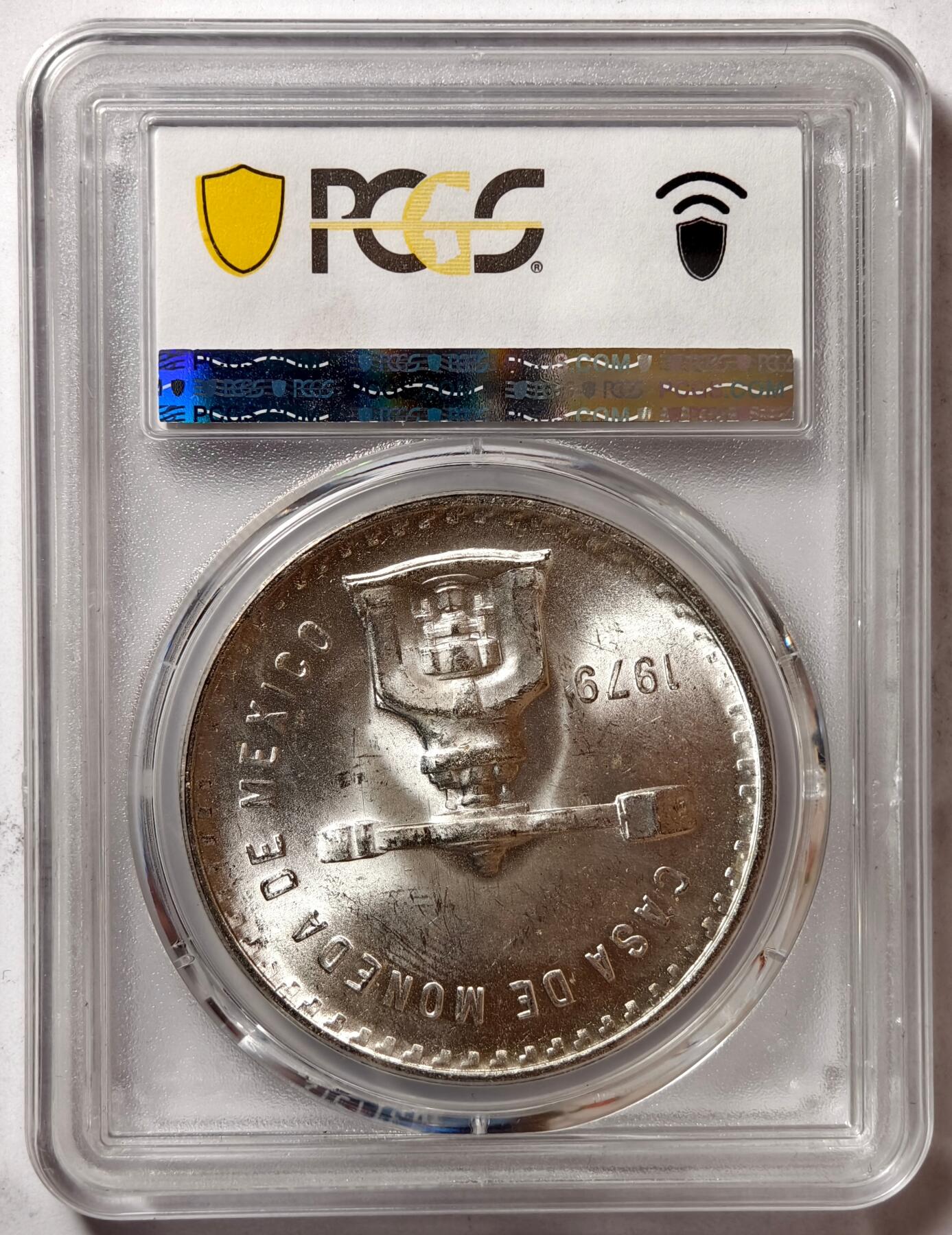 紫瑗钱币——第514期 墨西哥 1979年 MO 天平铸币机 银币 1盎司 PCGS MS65