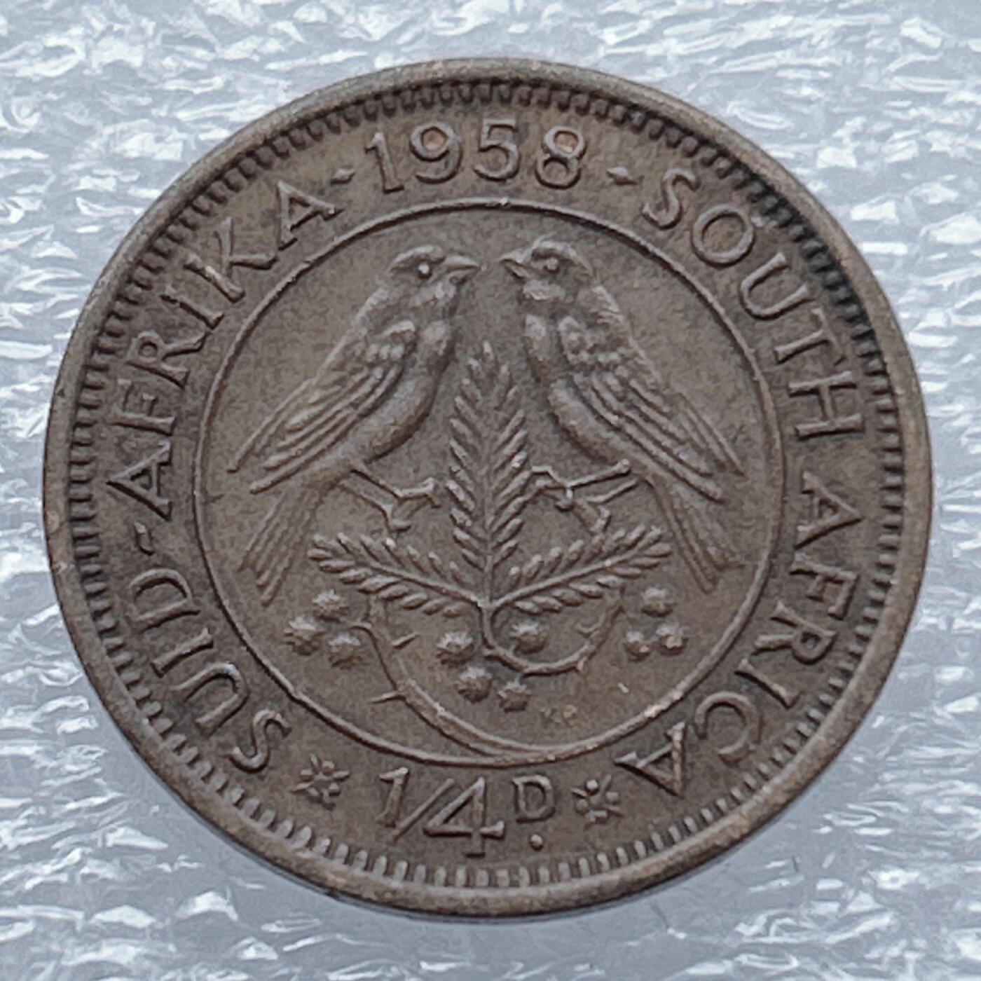 海外回流1元起拍小铺 各国钱币散币场 第18期 英属南非1958年1/4便士铜币 伊丽莎白二世