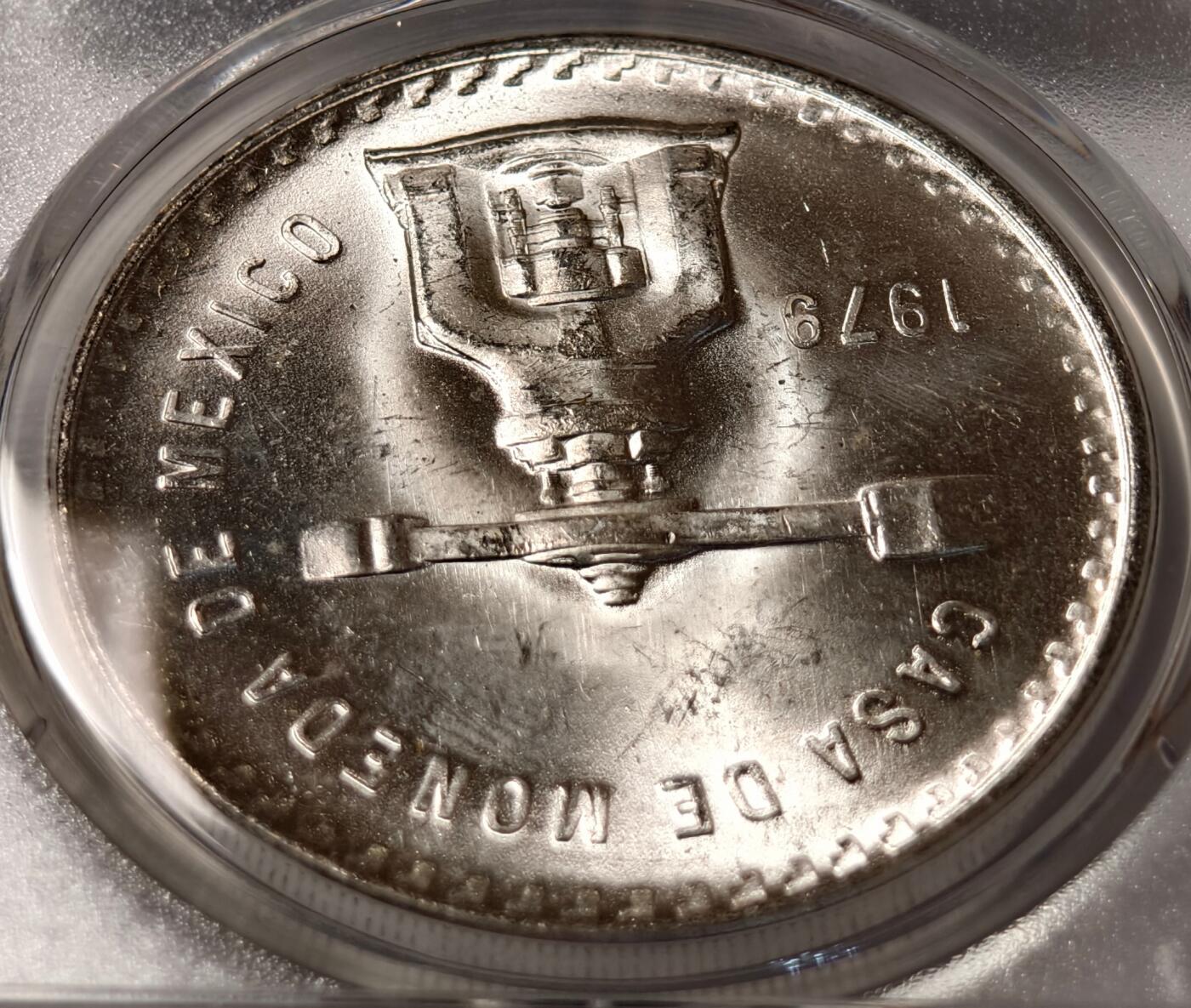 紫瑗钱币——第514期 墨西哥 1979年 MO 天平铸币机 银币 1盎司 PCGS MS65