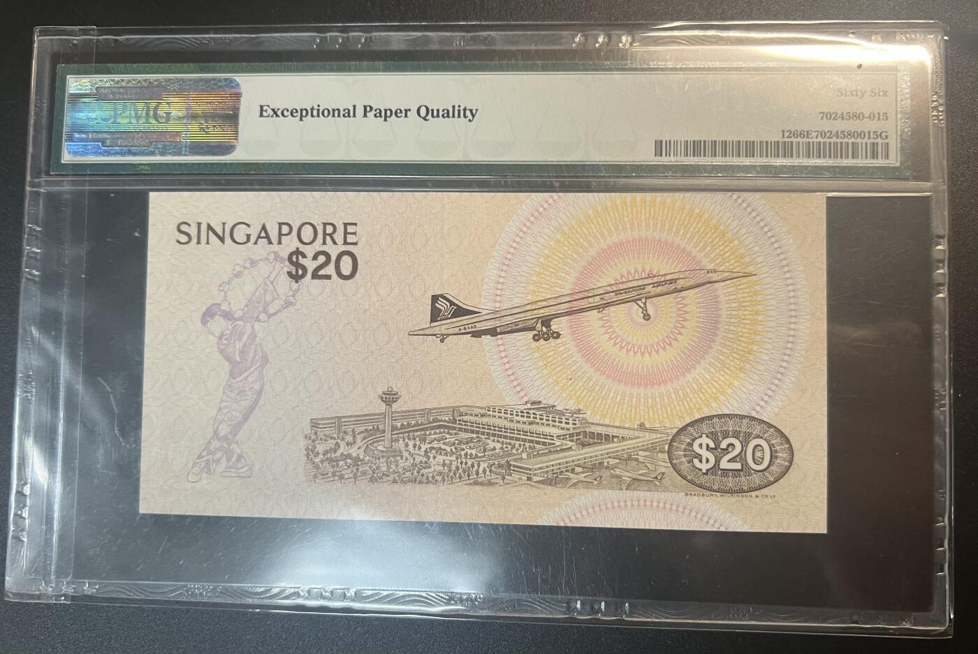 珑诚汇·乐淘淘 世界纸币拍卖 第32期 低佣场 『A/80 144125』新加坡1979年纸币 20元 鸟版 PMG66EPQ