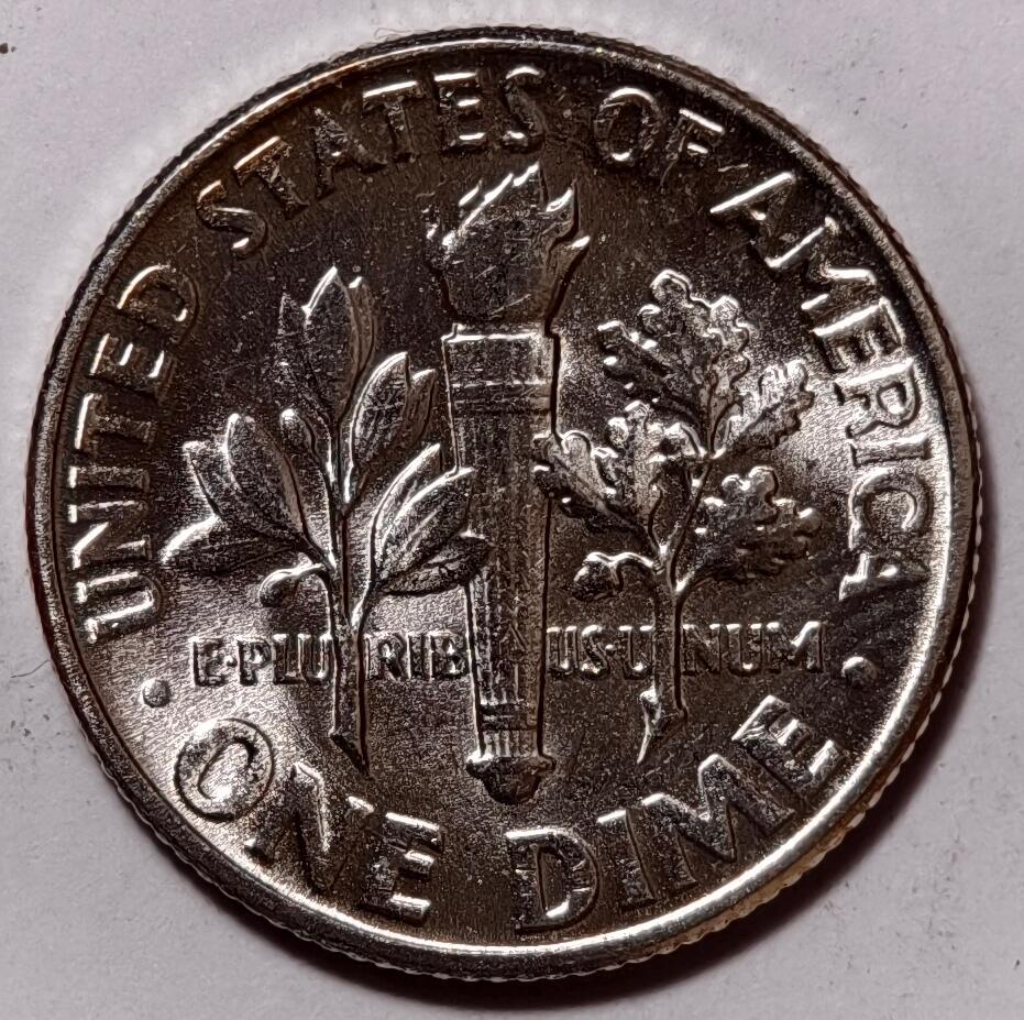 紫瑗钱币——第456期 美国 1955年 罗斯福 10美分 2.5克 0.9银 BU 可评级
