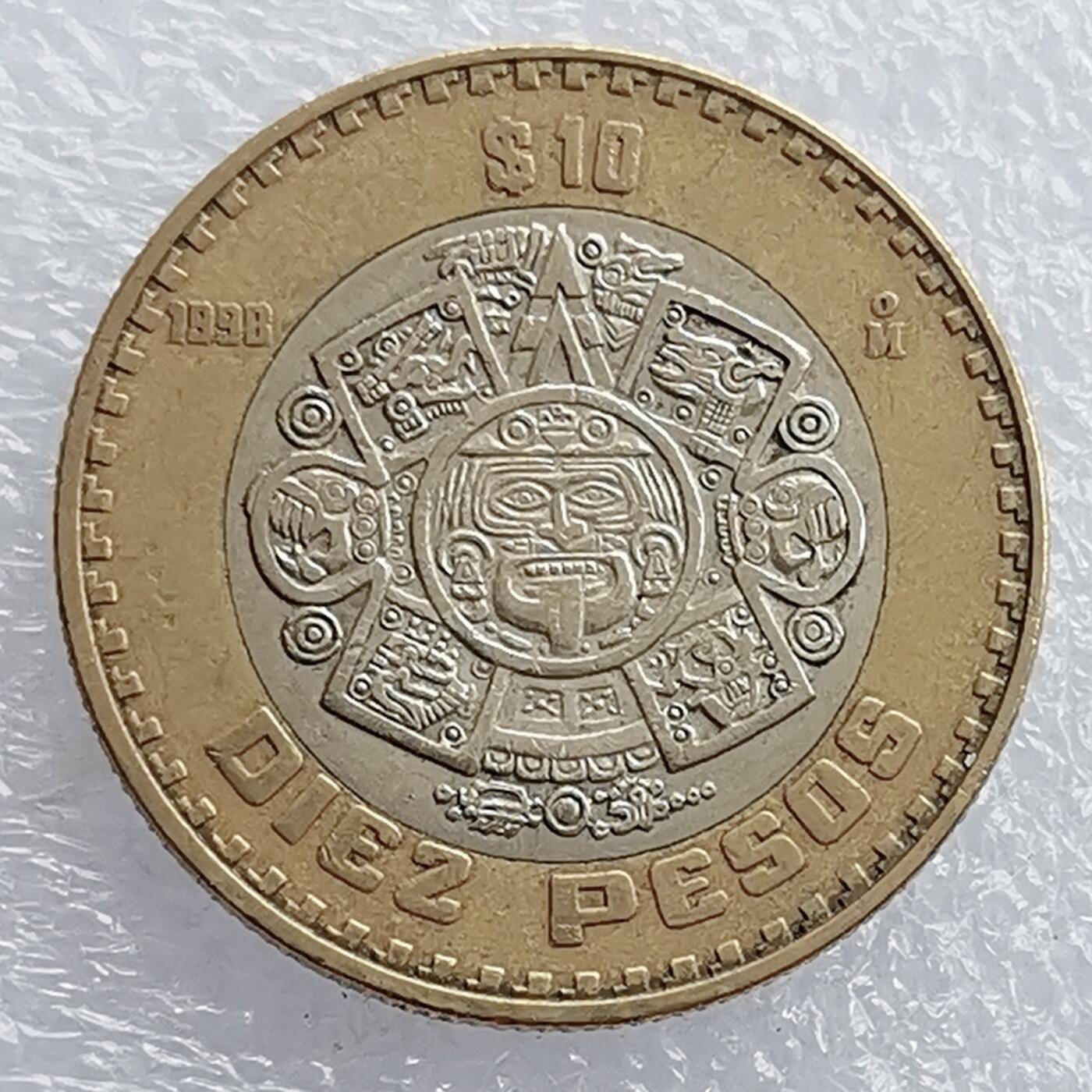 海外回流1元起拍小铺 各国钱币散币场 第18期 墨西哥1998年10比索双色币
