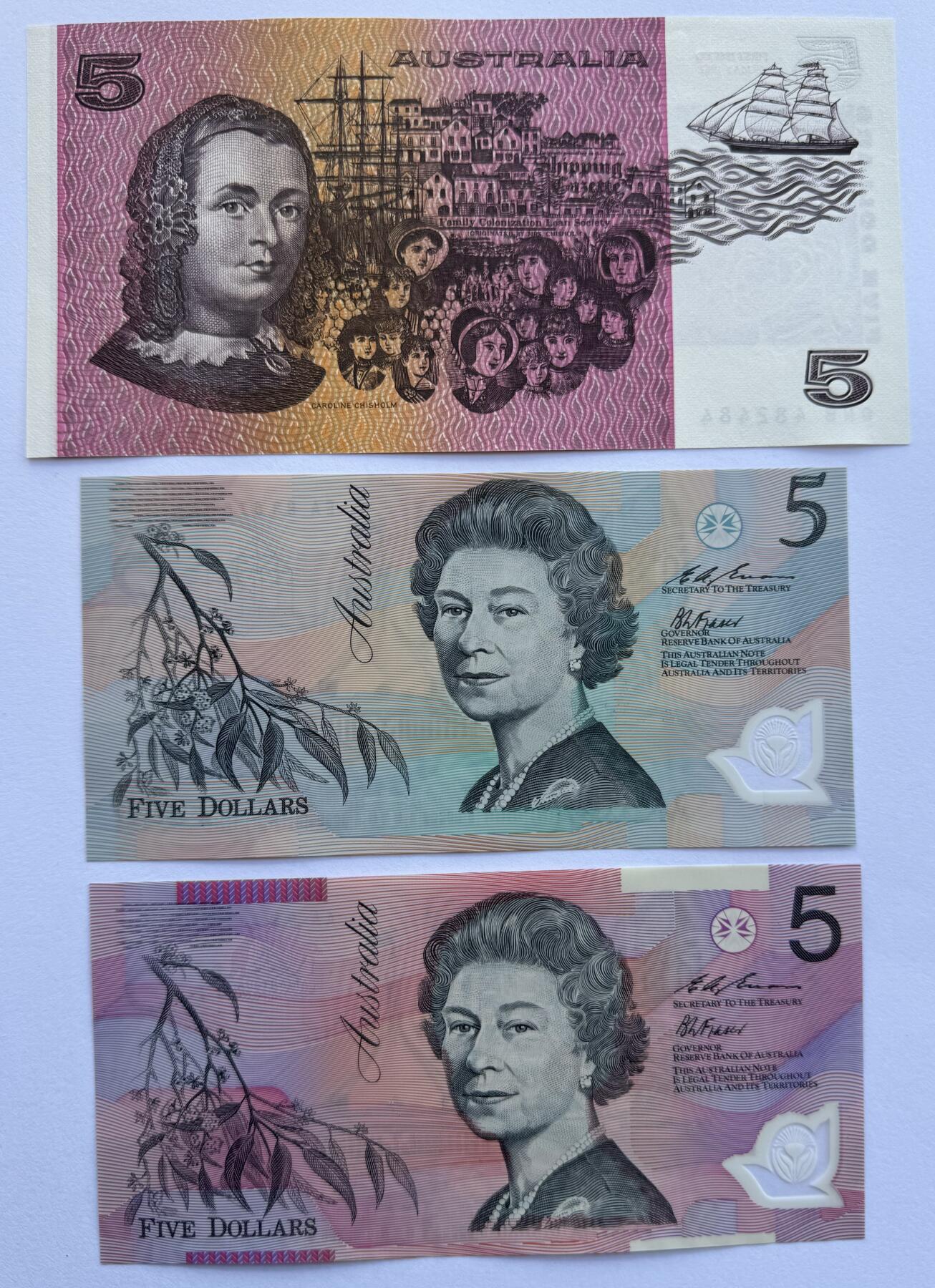 2026第3场（总第230期）：精品测试钞、外钞综合场 红字版“澳大利亚5元面值发行30周年”加盖版塑料纪念钞册装UNC（波浪边）