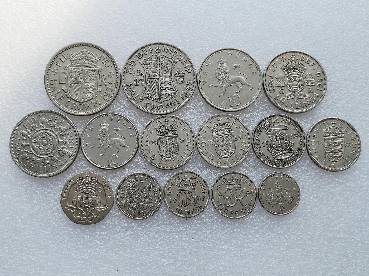 第一海外回流一元起拍收藏 散集专场 第136期. 英国硬币15枚 无重复