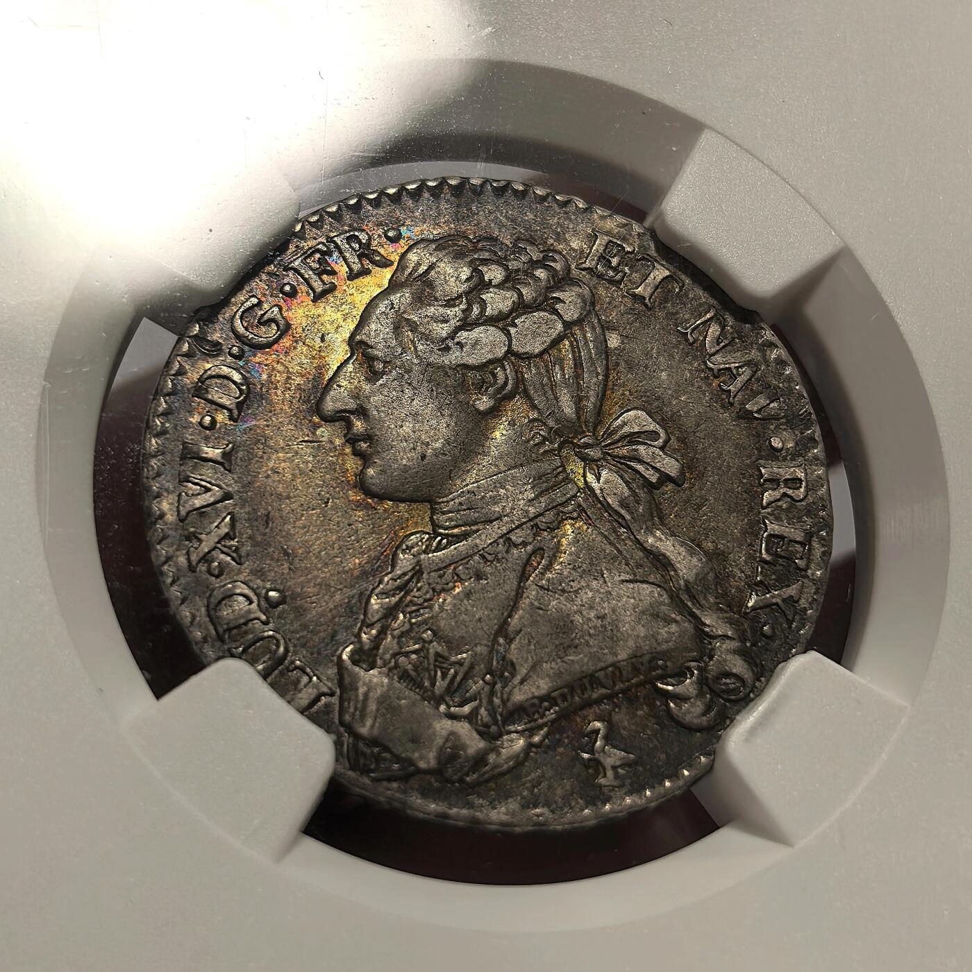 博洋堂世界钱币拍卖第099期（全场包邮） NGC VF35 法国1777A路易十六24索尔银币，唯一冠军分，大特年，发行量5010，克书都没有价格参考，十分稀少！