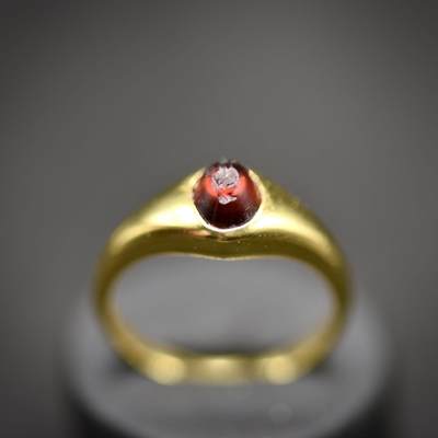 【良泉】第十九期，160组近代机制币、古代打制币、早期纸币、古籍手稿杂项等，11月21日周四晚19.30点开拍！ - 约公元前2-1世纪【希腊化巴克特里亚】宙斯的象征“神鹰”题材戒面镶嵌金戒指