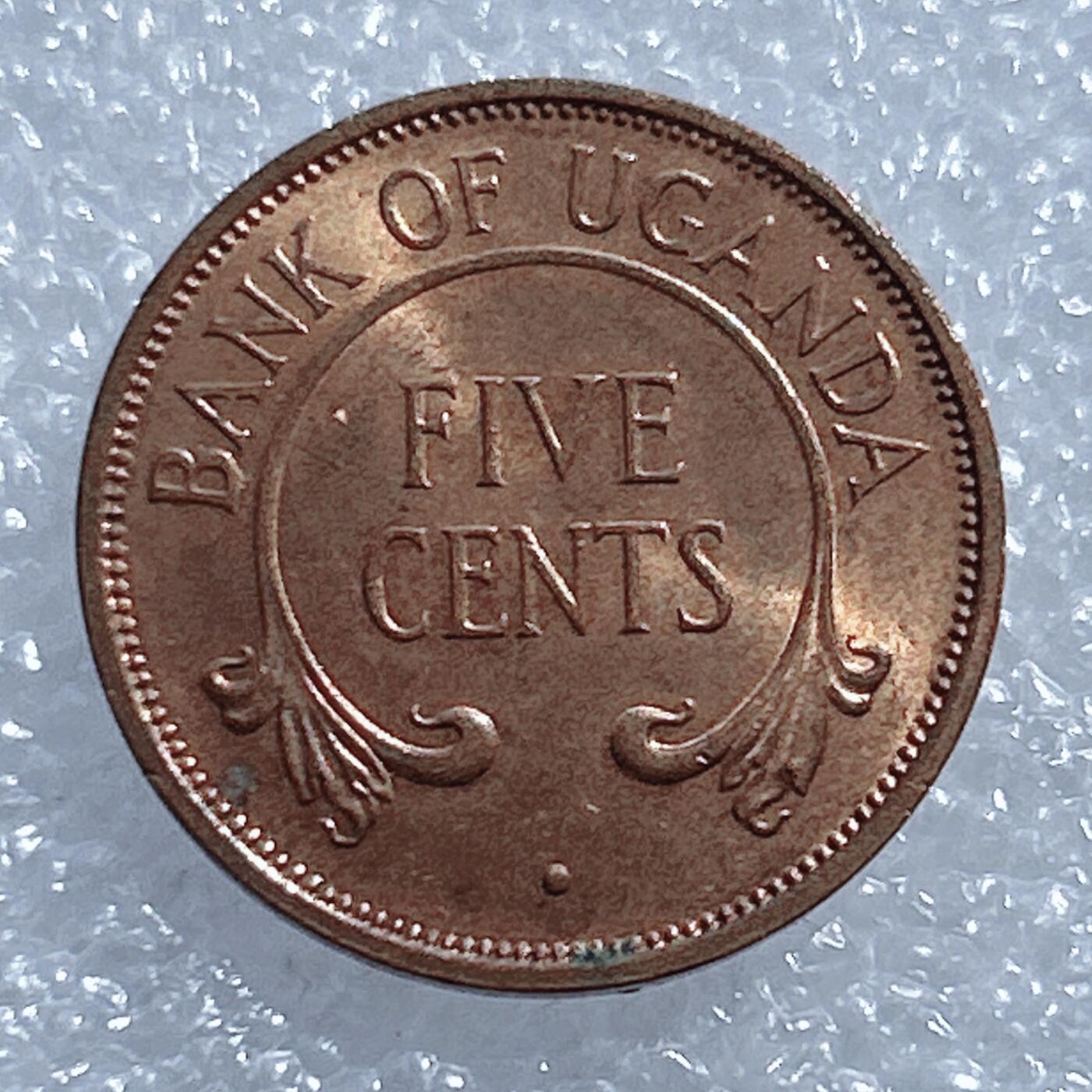 海外回流1元起拍小铺 各国钱币散币场 第18期 乌干达1966年5分硬币 原光好品