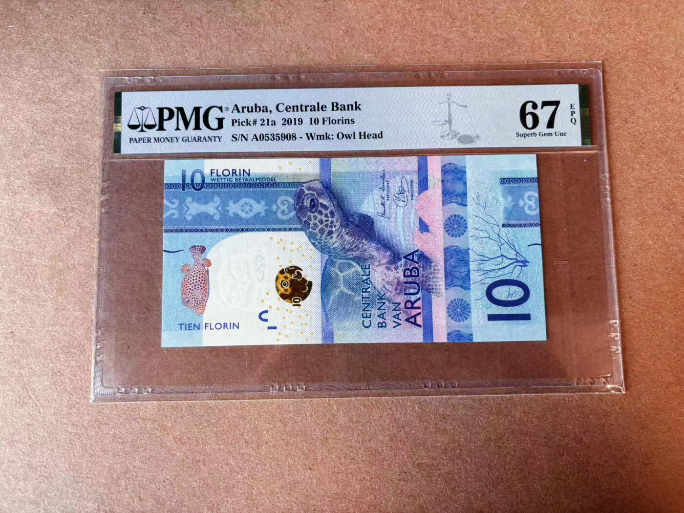 【Blue Auction】✨世界纸币精拍第574期【精】 【无47】阿鲁巴 2019年10弗罗林 PMG67EPQ 高分