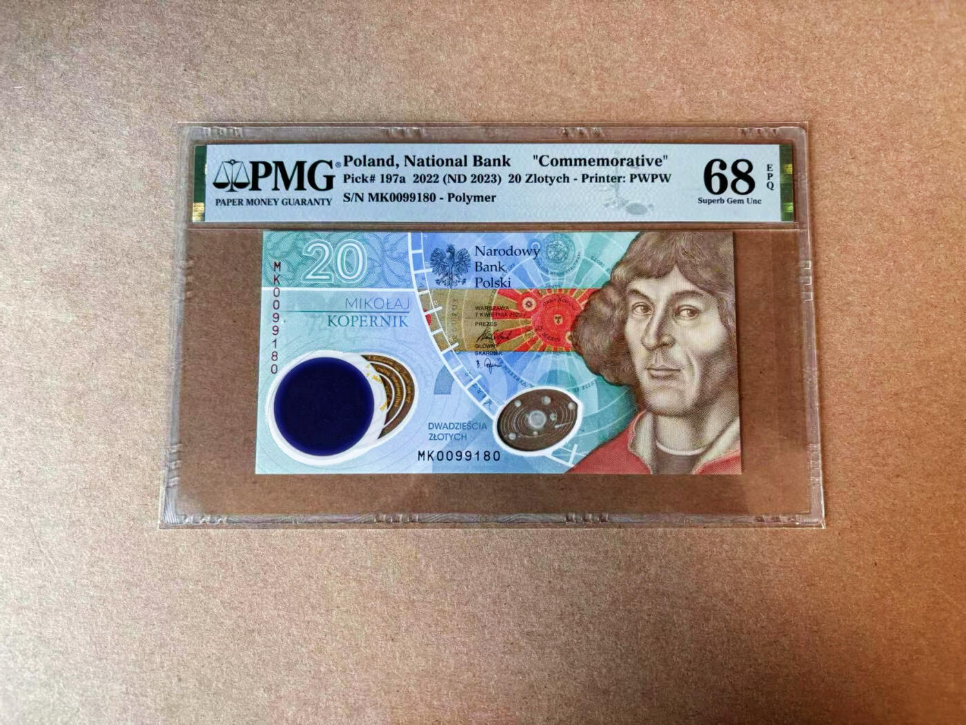 【Blue Auction】✨世界纸币精拍第574期【精】 【倒置号】波兰 2022年20兹罗提 PMG68EPQ 超高分 哥白尼纪念钞