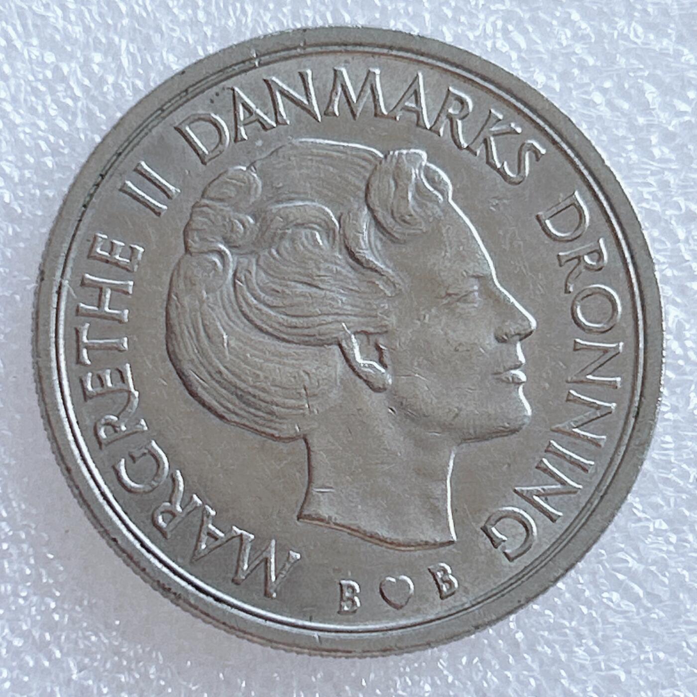 海外回流1元起拍小铺 各国钱币散币场 第18期 丹麦王国1979年5克郎 玛格丽特二世女王 原光美品