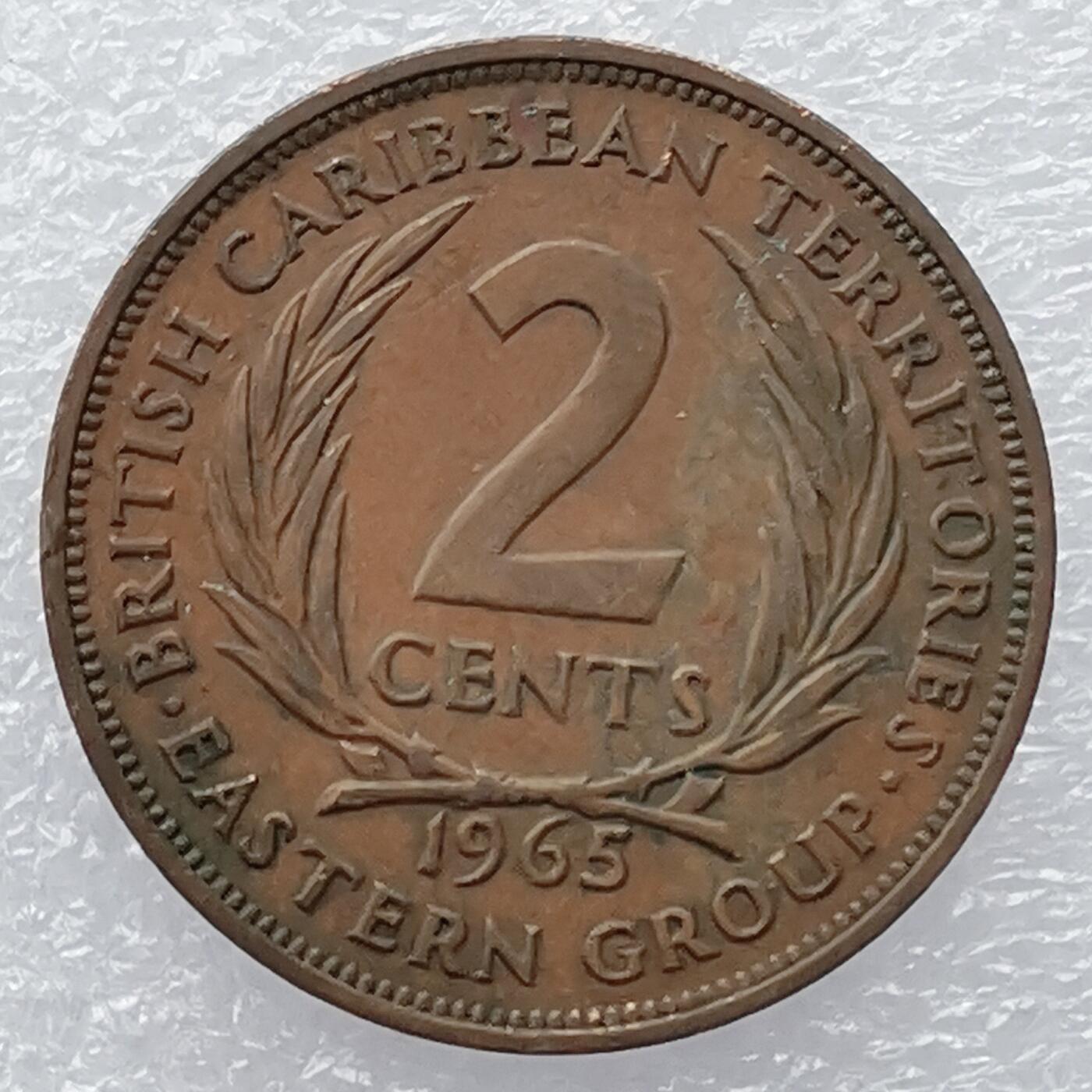 海外回流1元起拍小铺 各国钱币散币场 第18期 东加勒比1965年2分伊丽莎白二世铜币