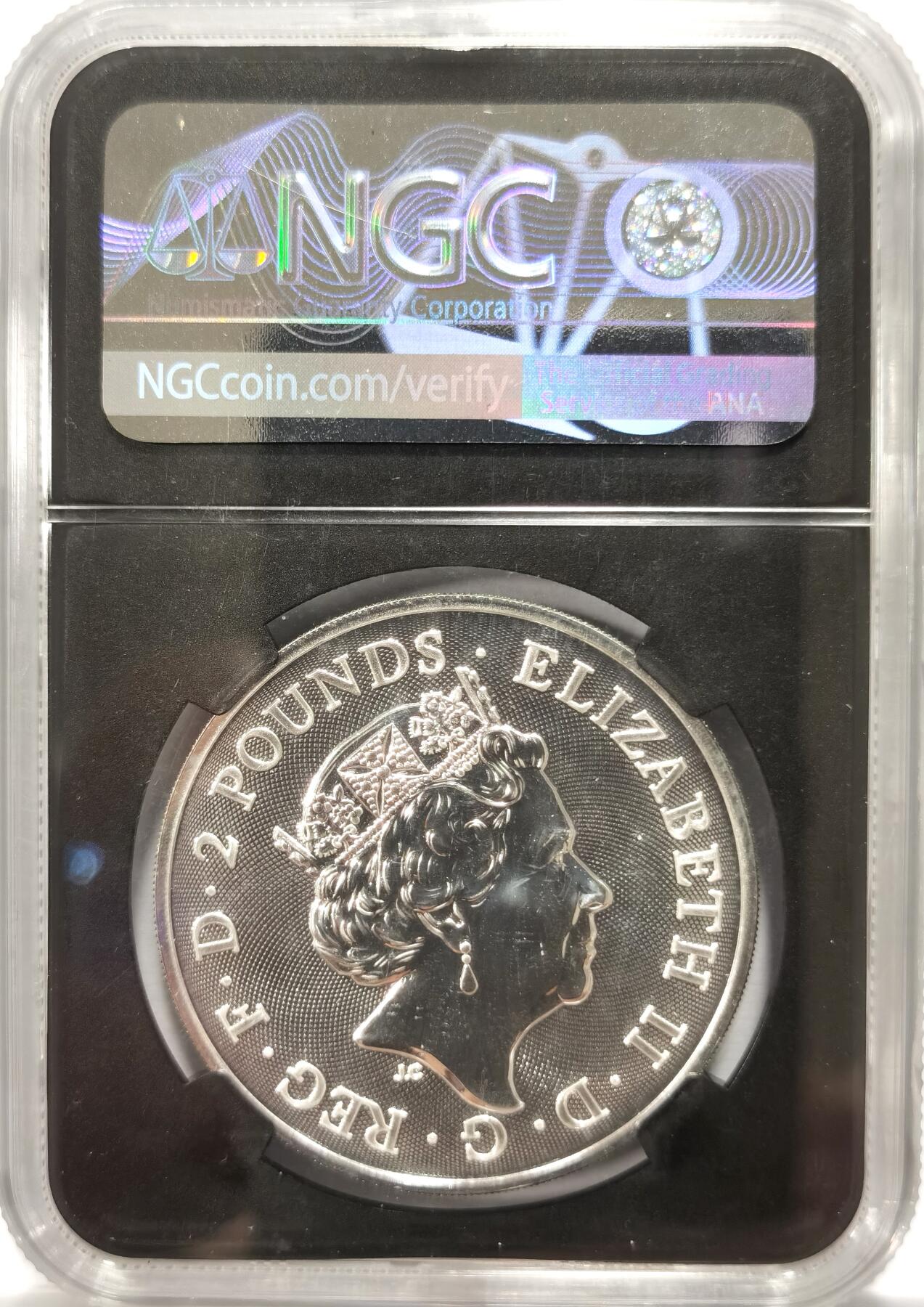 博洋堂世界钱币拍卖第099期（全场包邮） NGC MS69 英国2018年特拉法加广场地标纳尔逊纪念碑2英镑银币，冠军分，首期标，少见黑盒