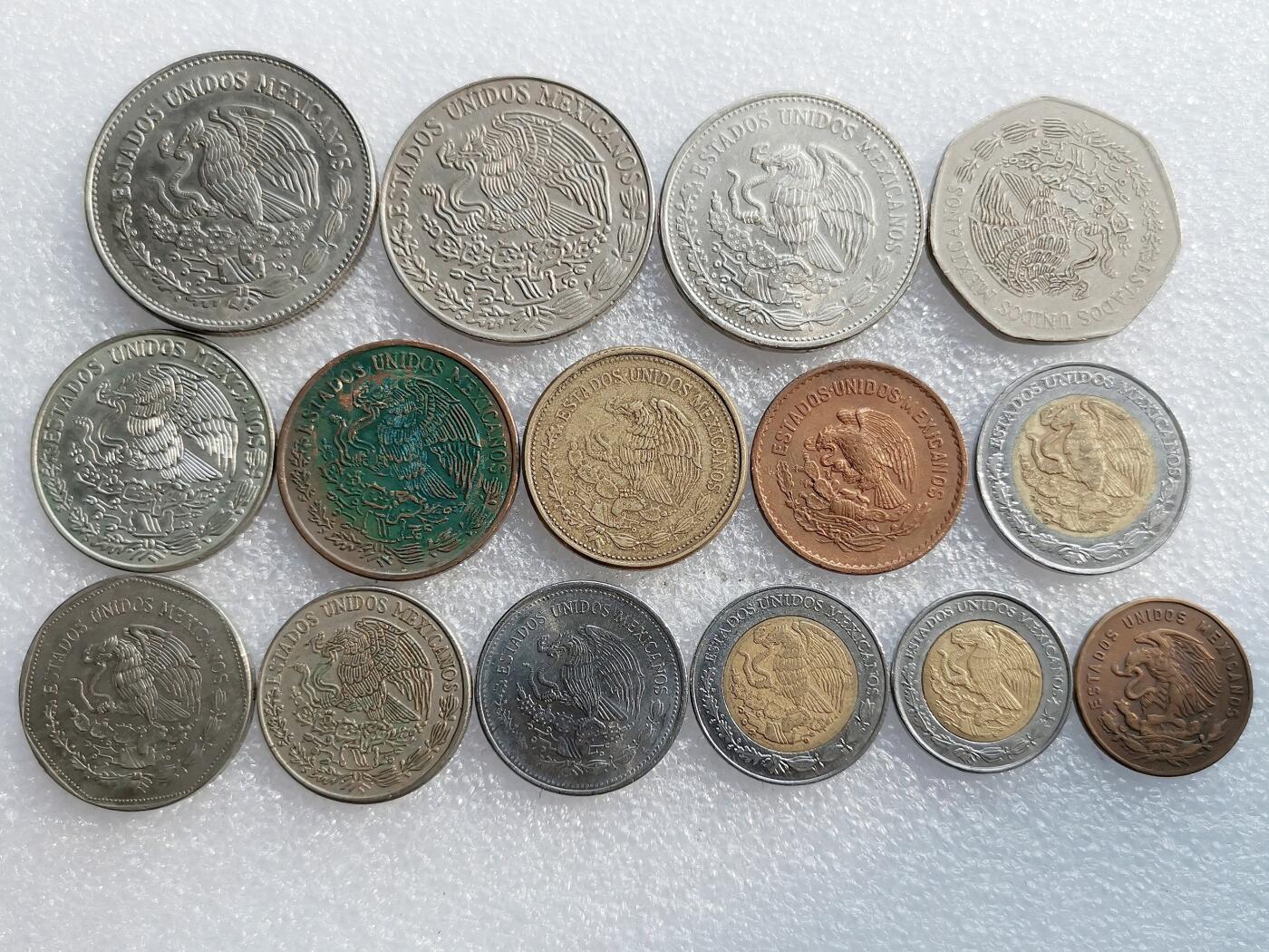 第一海外回流一元起拍收藏 散集专场 第136期. 墨西哥硬币15枚 无重复