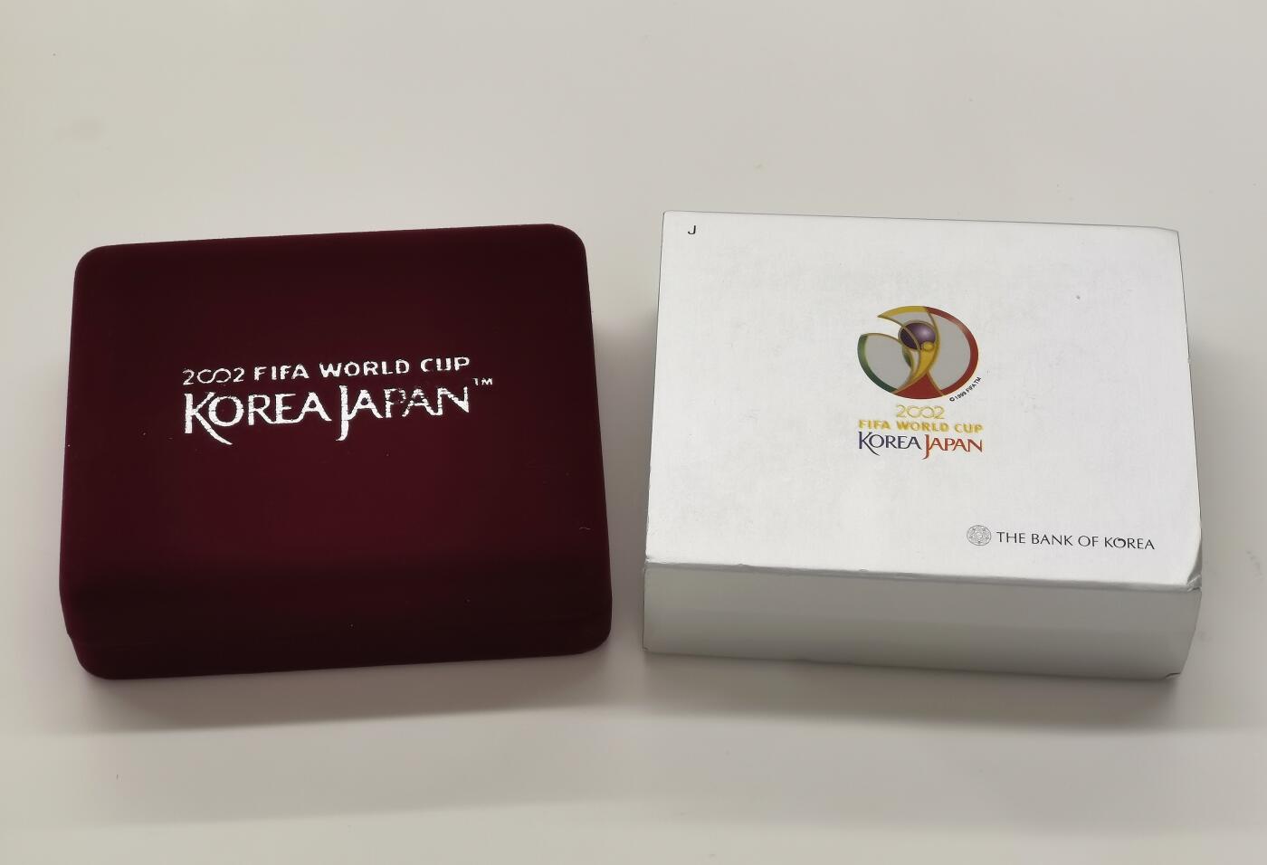 博洋堂世界钱币拍卖第099期（全场包邮） PCGS PR70DCAM 韩国2002年韩日世界杯10000韩元精制银币，唯二冠军分，盒证全