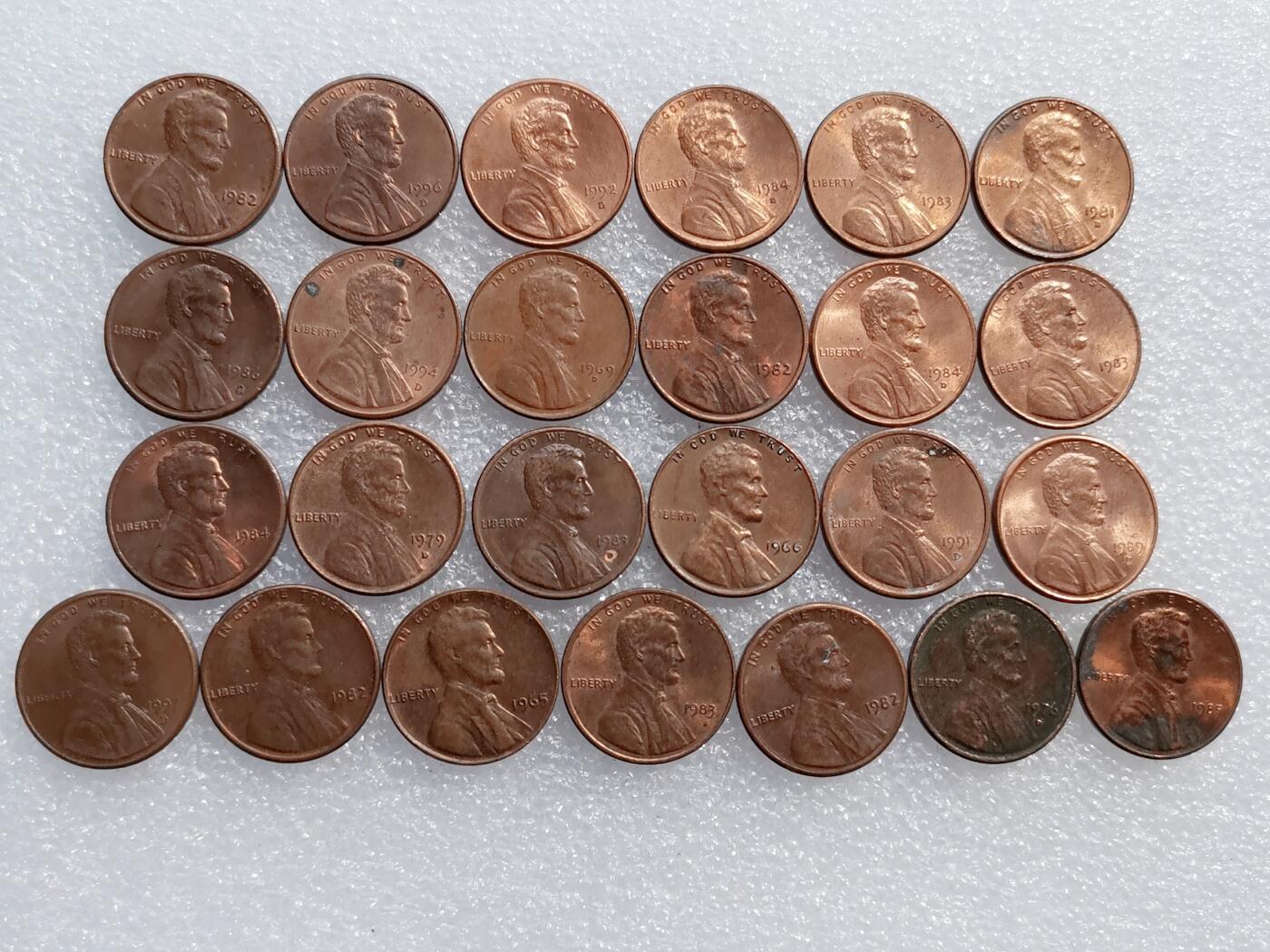 第一海外回流一元起拍收藏 散集专场 第136期. 美国林肯堂1美分 25枚