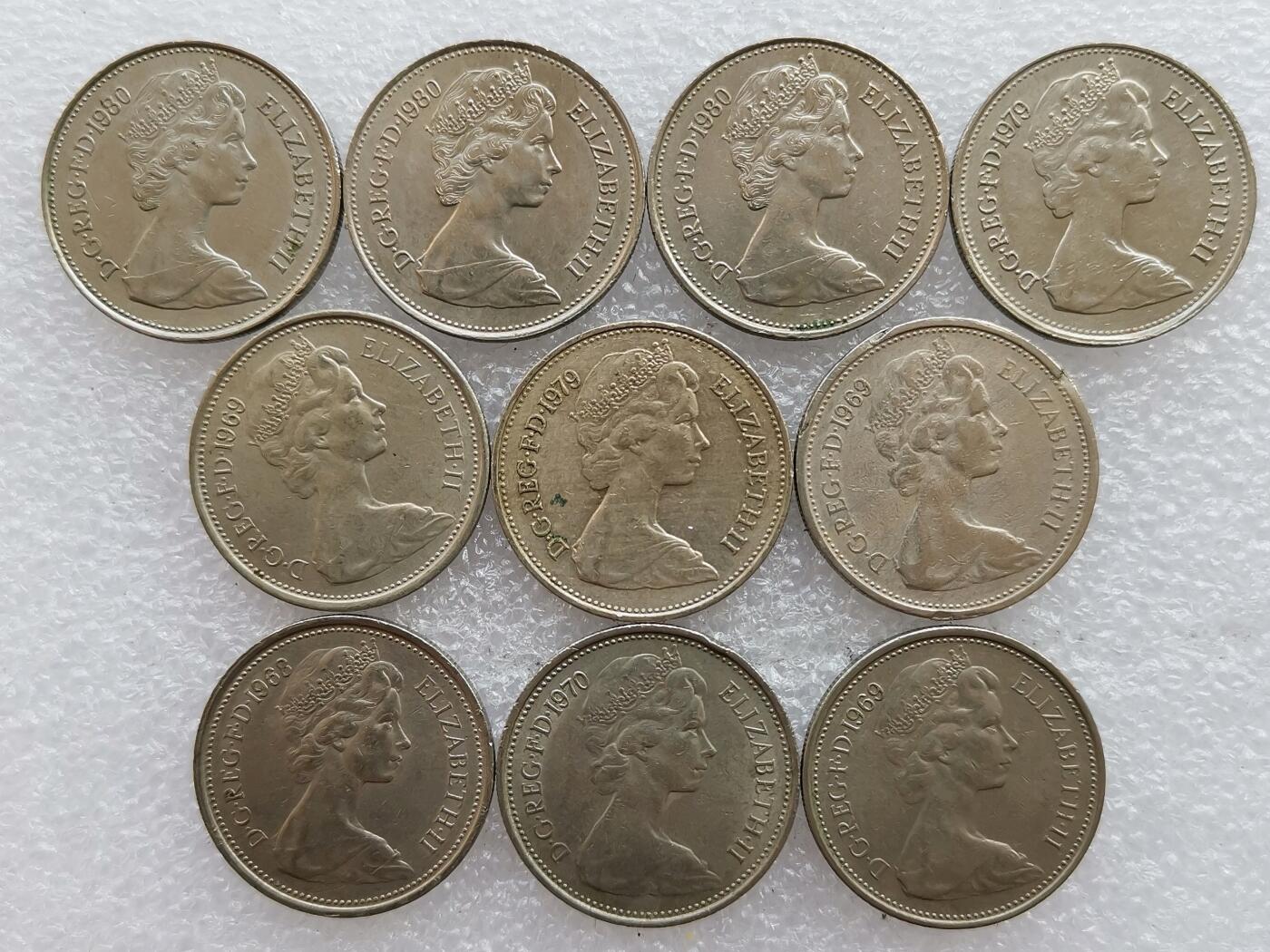 第一海外回流一元起拍收藏 散集专场 第136期. 英国5便士 大版 10枚