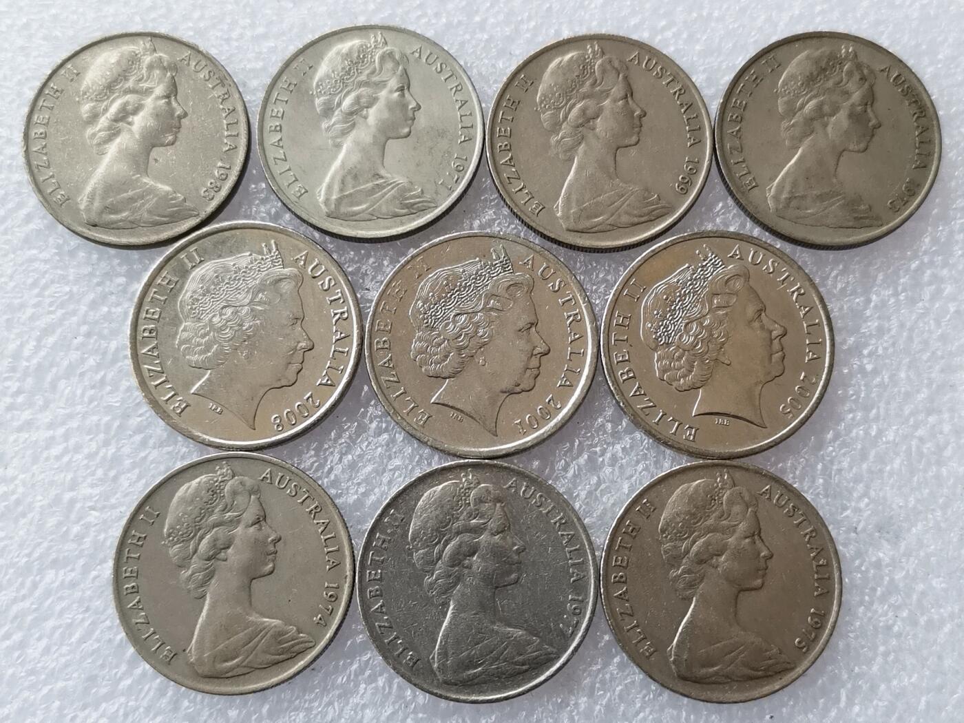 第一海外回流一元起拍收藏 散集专场 第136期. 澳大利亚10分硬币 10枚