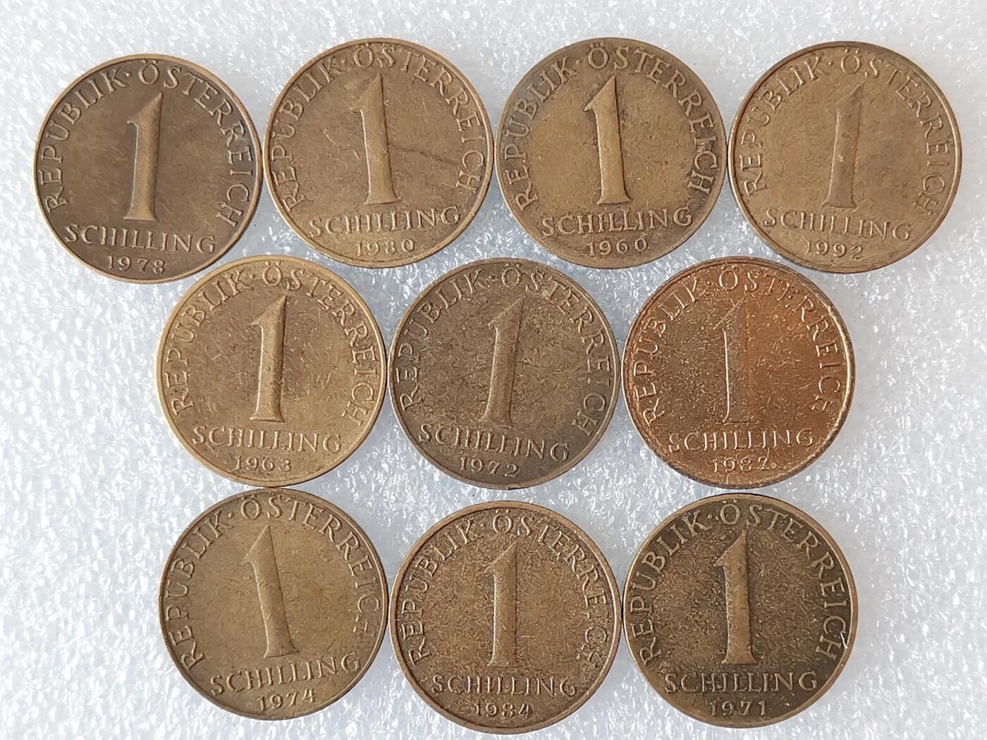 第一海外回流一元起拍收藏 散集专场 第136期. 奥地利1先令 10枚