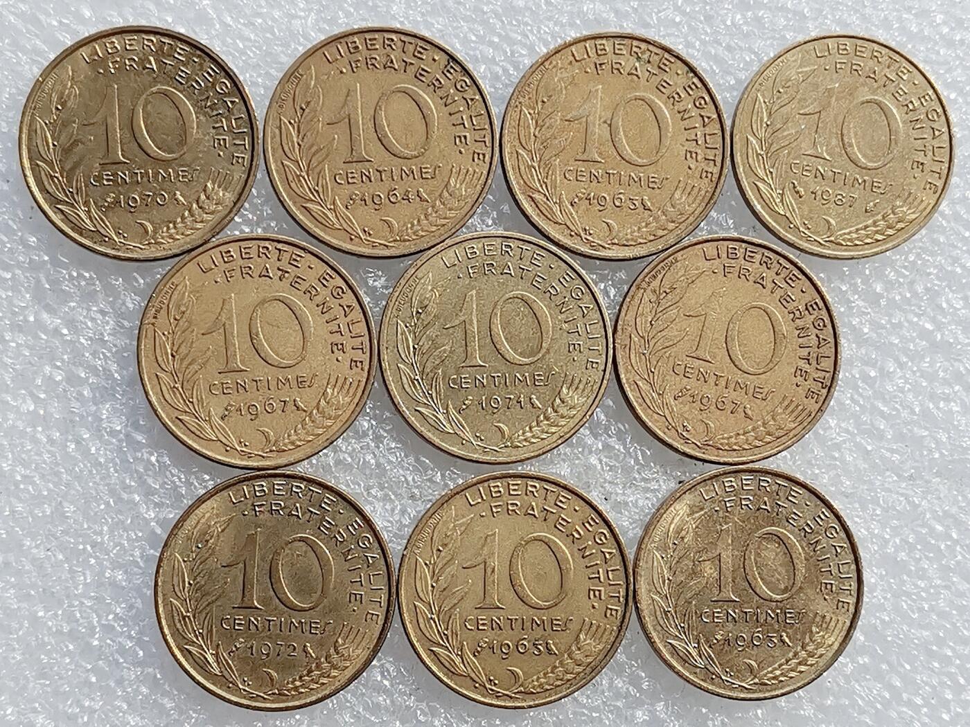 第一海外回流一元起拍收藏 散集专场 第136期. 法国10分 10枚