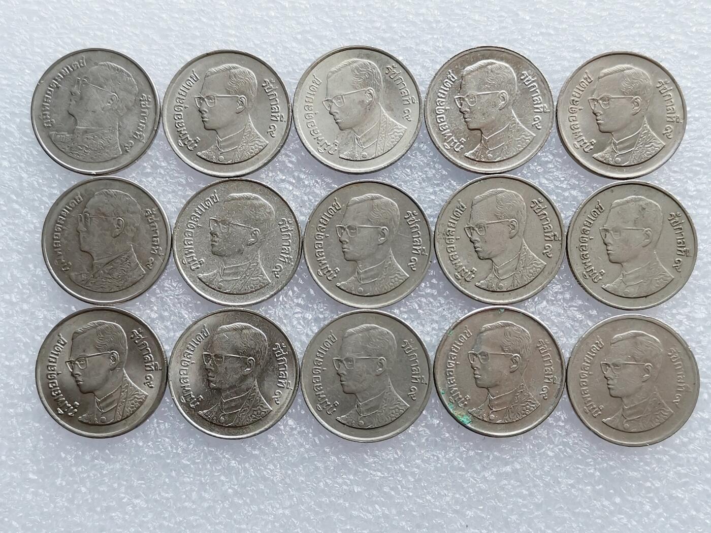 第一海外回流一元起拍收藏 散集专场 第136期. 泰国1泰铢 拉玛九世国王 15枚