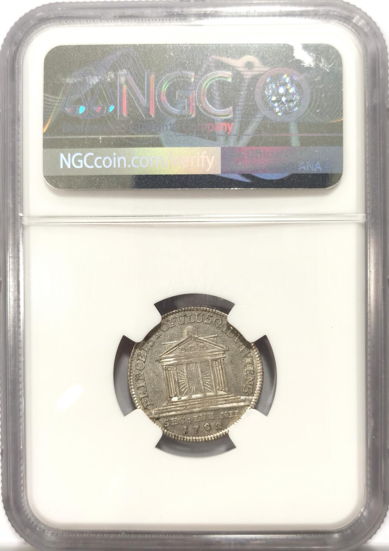 博洋堂世界钱币拍卖第099期（全场包邮） NGC AU55 奥地利萨尔茨堡1782年1杜卡金币银样币，Off-Metal Strike！