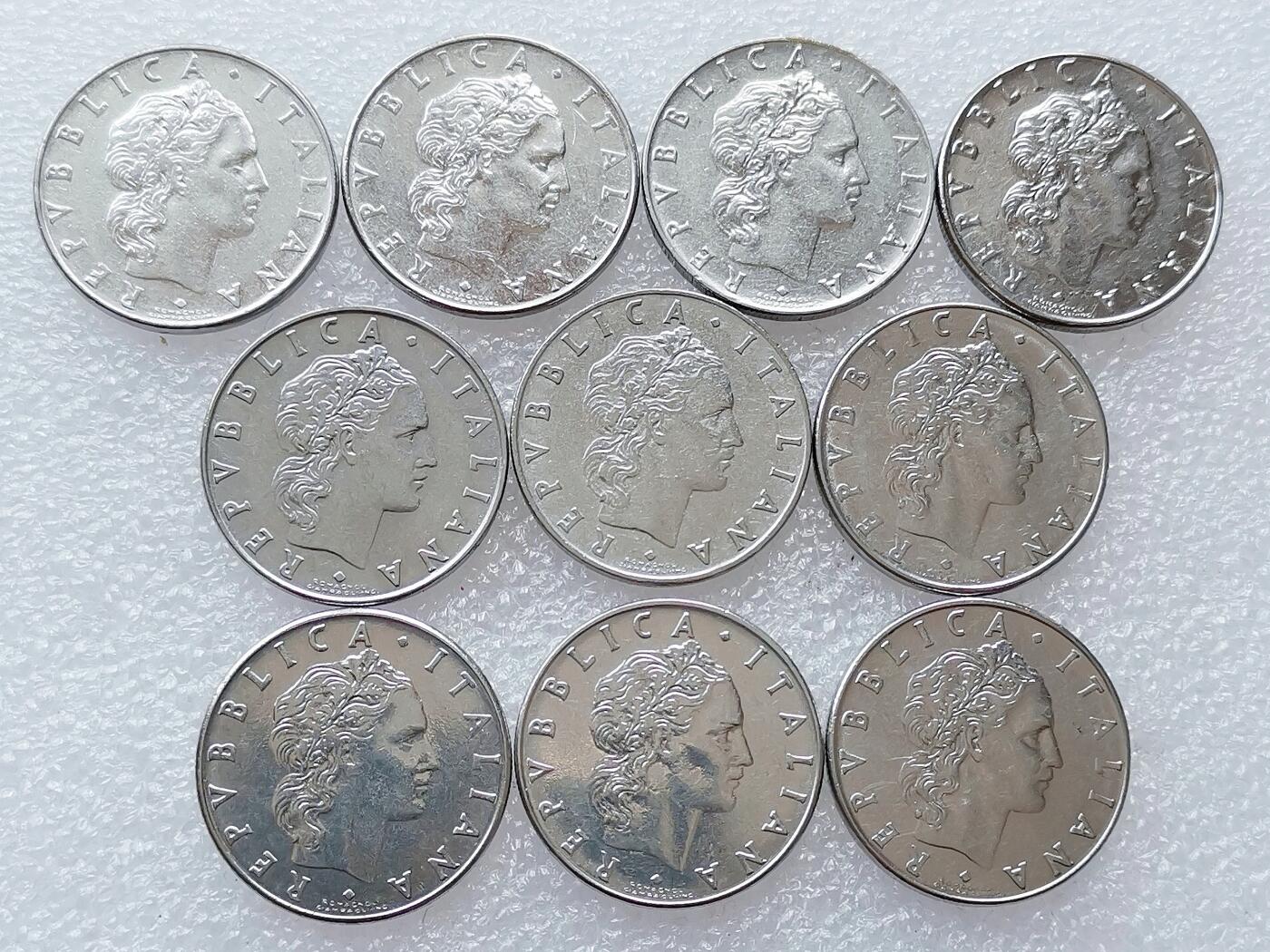 第一海外回流一元起拍收藏 散集专场 第136期. 意大利50里拉不锈钢币 10枚