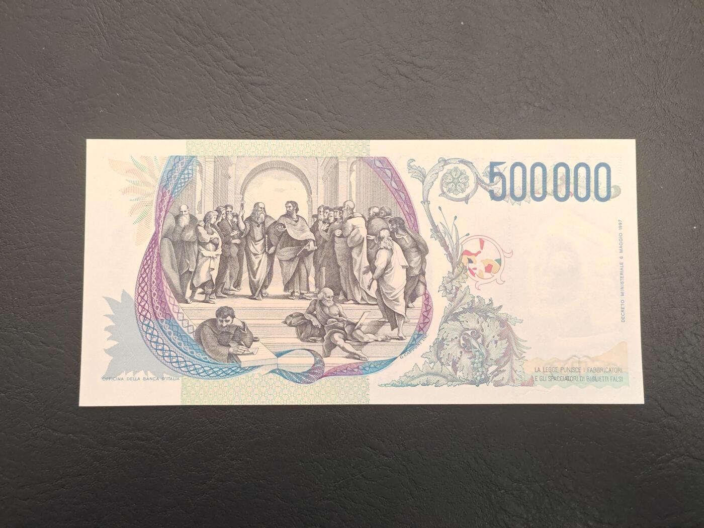 意大利 1997年 500000里拉 纸币 全新UNC 意大利 1997年 500000里拉 纸币 全新UNC