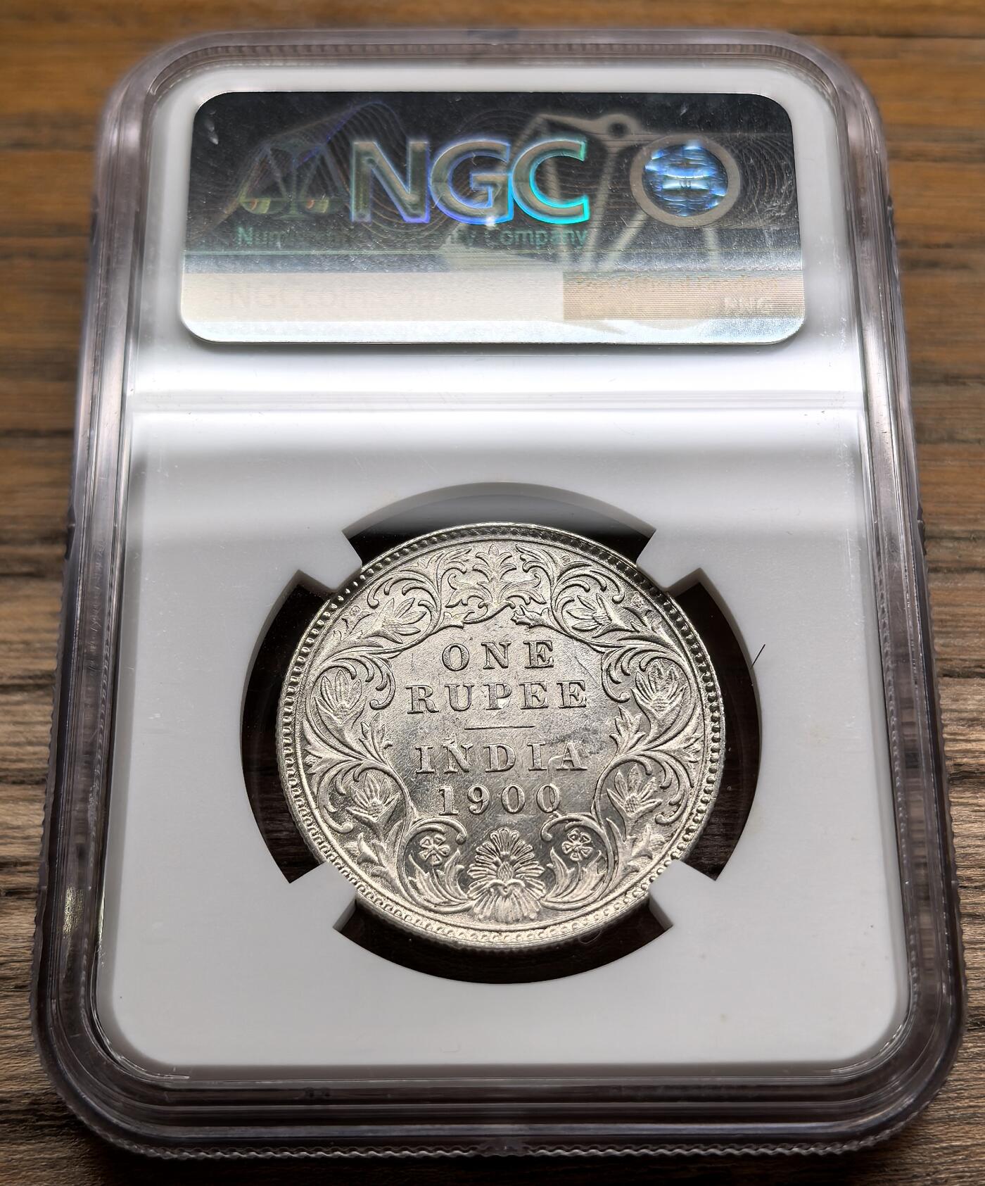 凡希社世界钱币微拍第二百八十九期 1900C英属印度小维卢比NGC-MS62