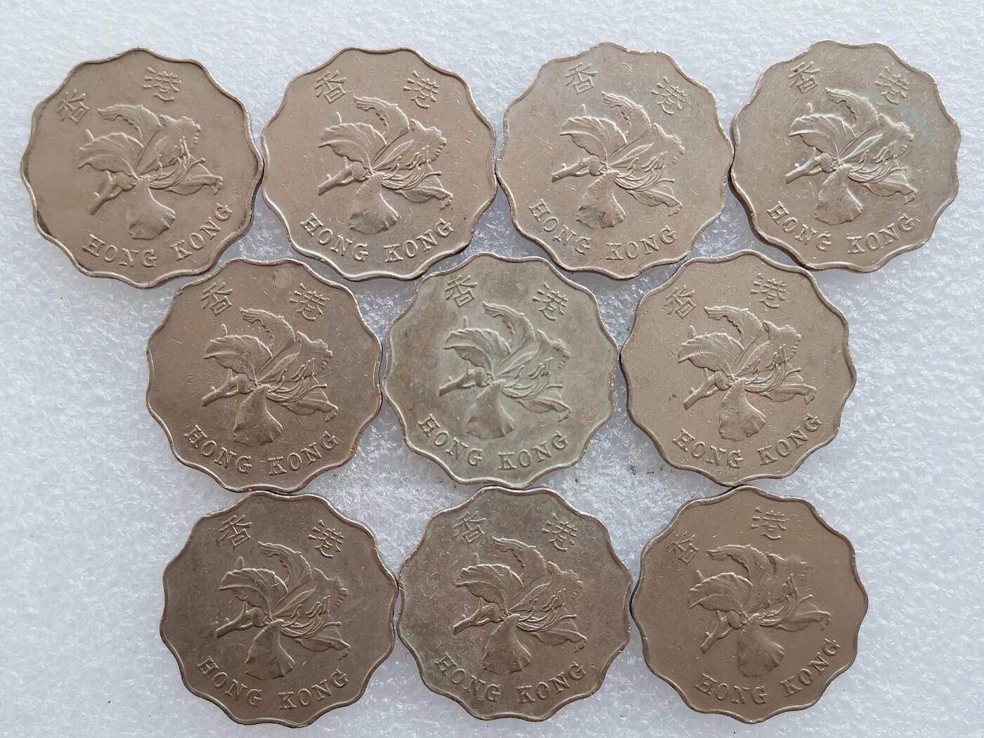 第一海外回流一元起拍收藏 散集专场 第136期. 香港1995年花边2元硬币 10枚