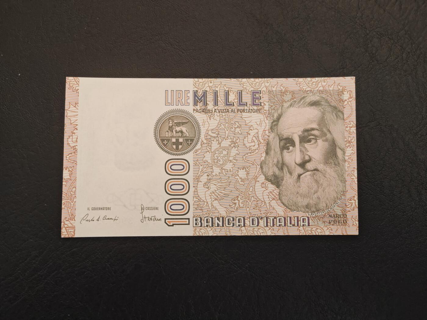 意大利 1982年 1000里拉 纸币  全新UNC