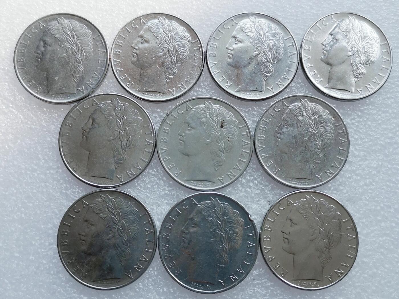 第一海外回流一元起拍收藏 散集专场 第136期. 意大利100里拉不锈钢币 10枚