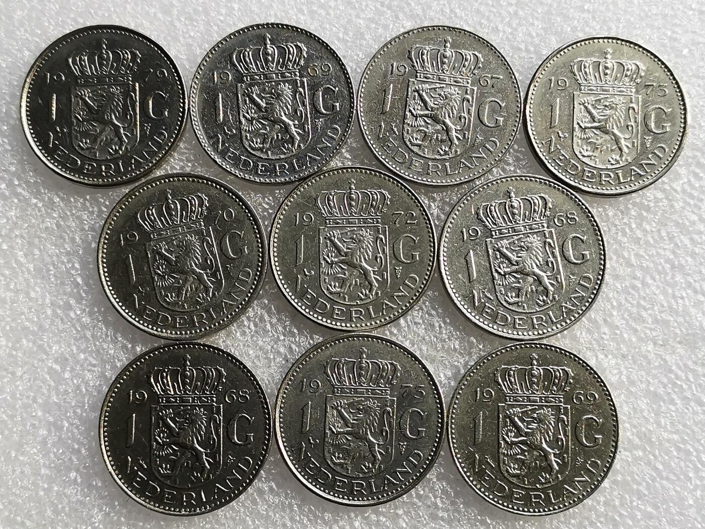 第一海外回流一元起拍收藏 散集专场 第136期. 荷兰1盾 10枚